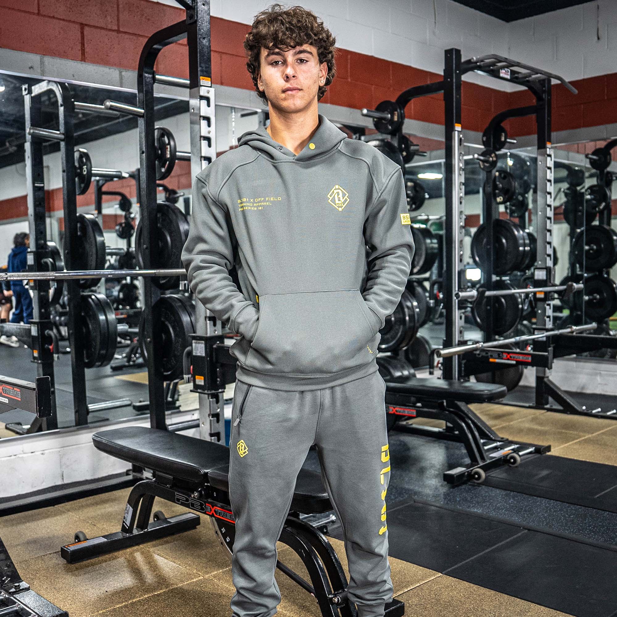 Diamond Relaxed Fit Joggers - Gray/Yellow - Image 5