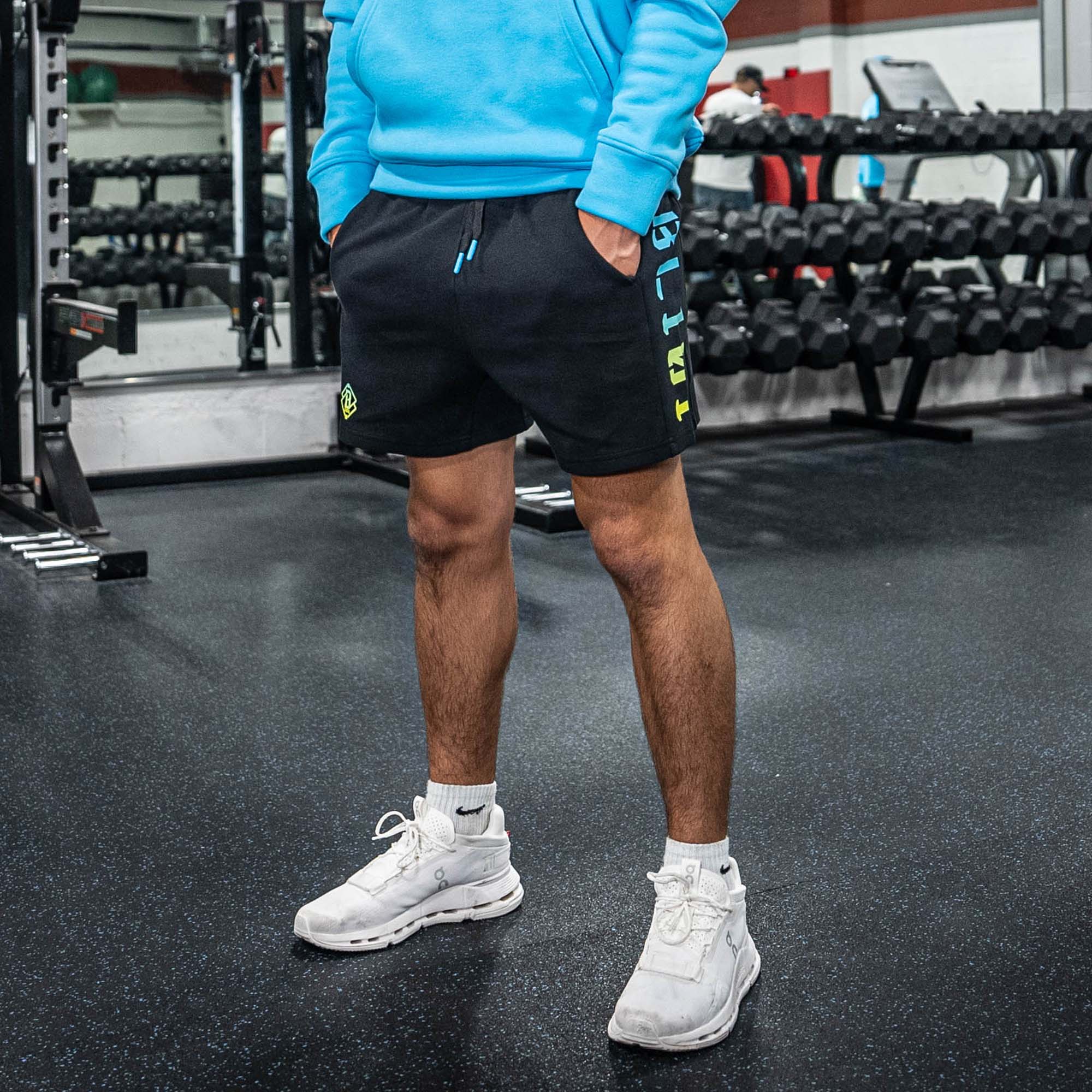 Diamond Relaxed Fit Sweatshorts - Black/Highlighter - Image 2