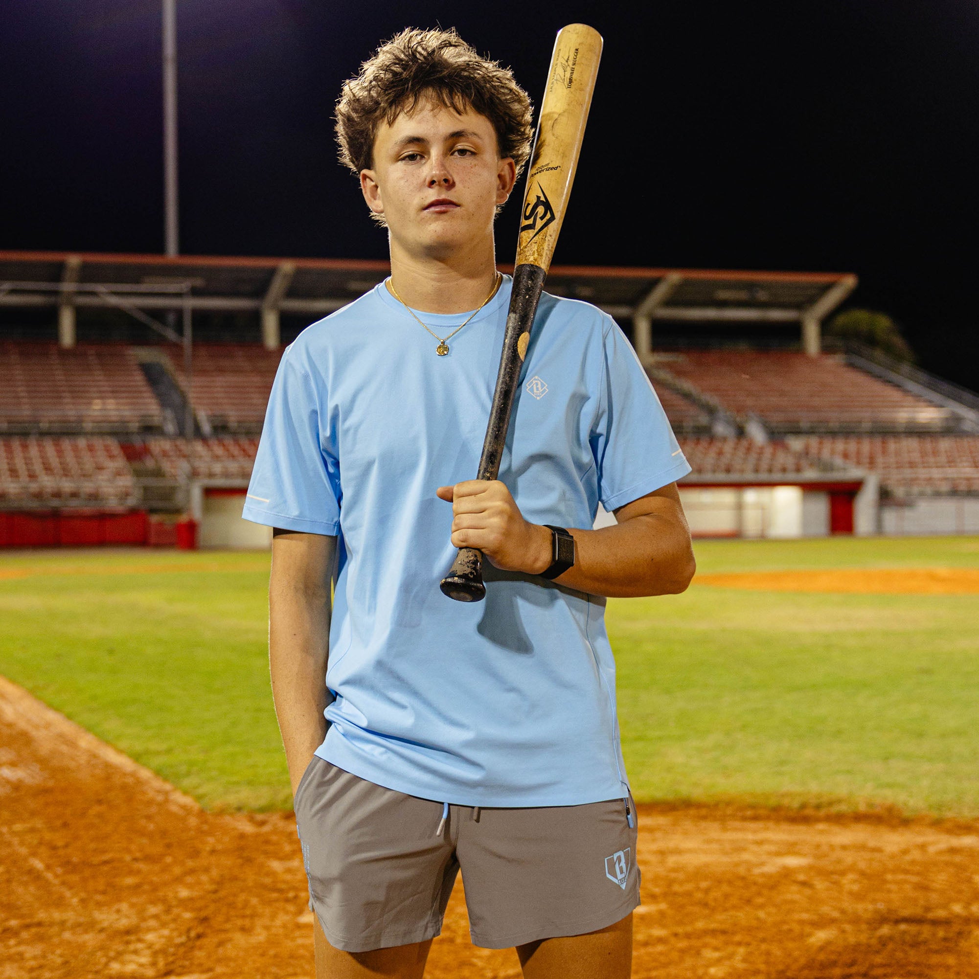 Diamond Tech Vented Youth Tee - Blue - Image 7