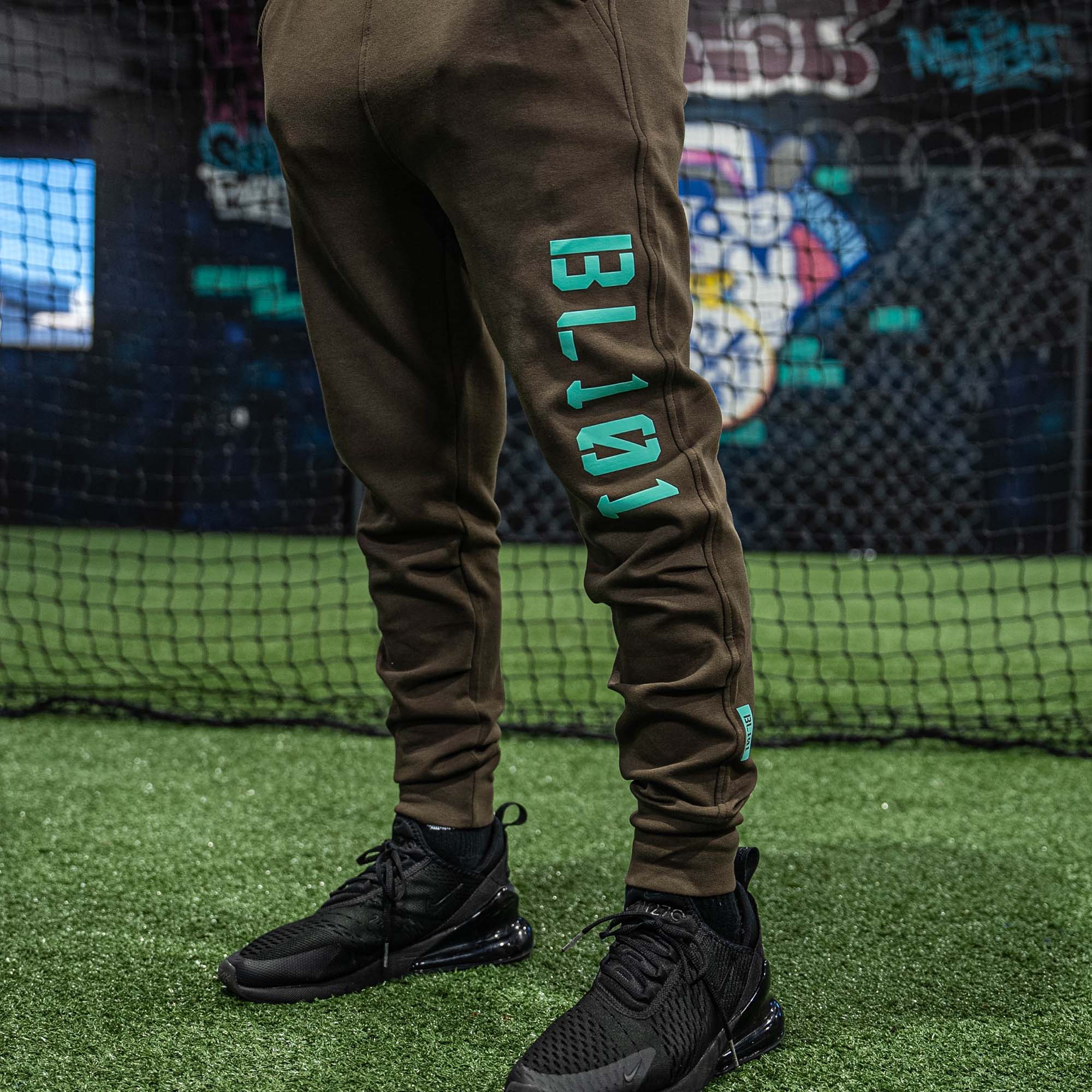 Diamond Relaxed Fit Joggers - Brown/Mint - Image 3