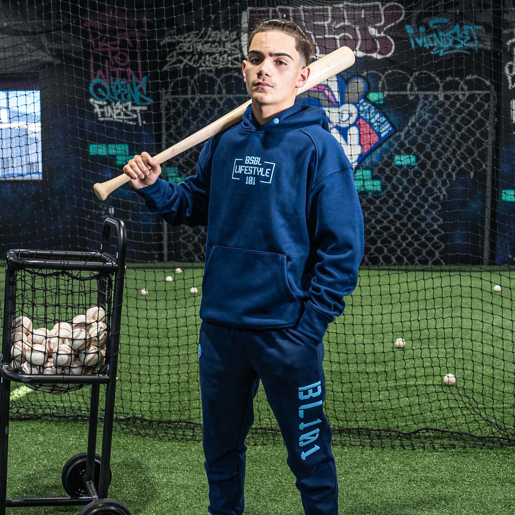 Diamond Relaxed Fit Joggers - Navy/Light Blue - Image 5