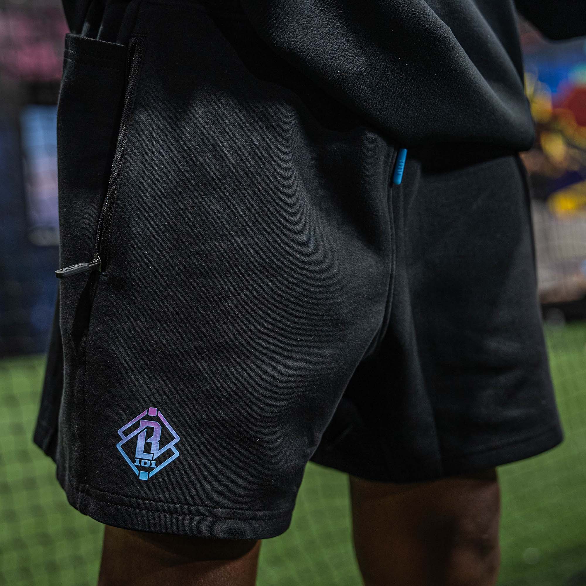 Diamond Relaxed Fit Sweatshorts - Black/Cotton Candy - Image 3