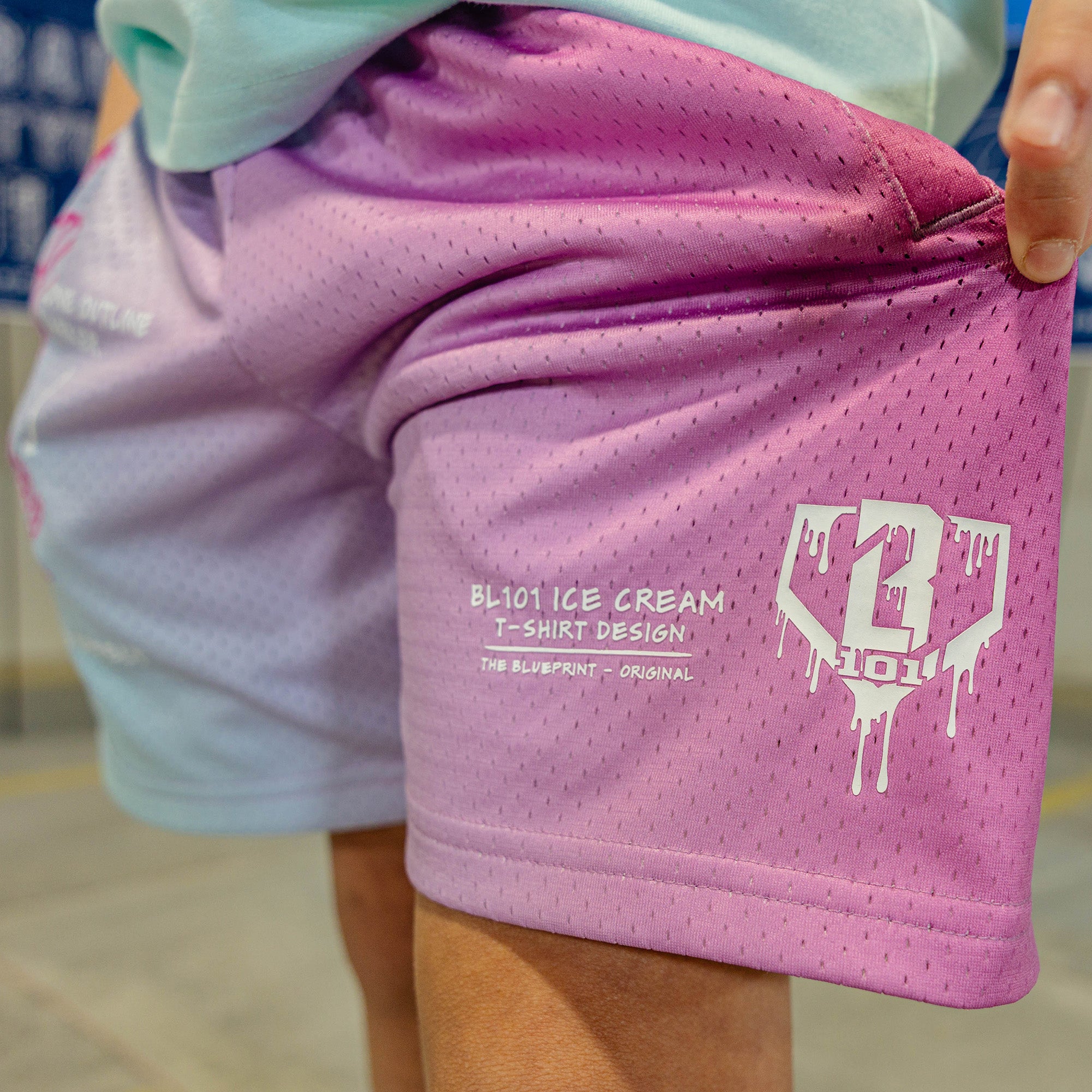 OG Ice Cream Design Shorts - Light Blue - Image 4