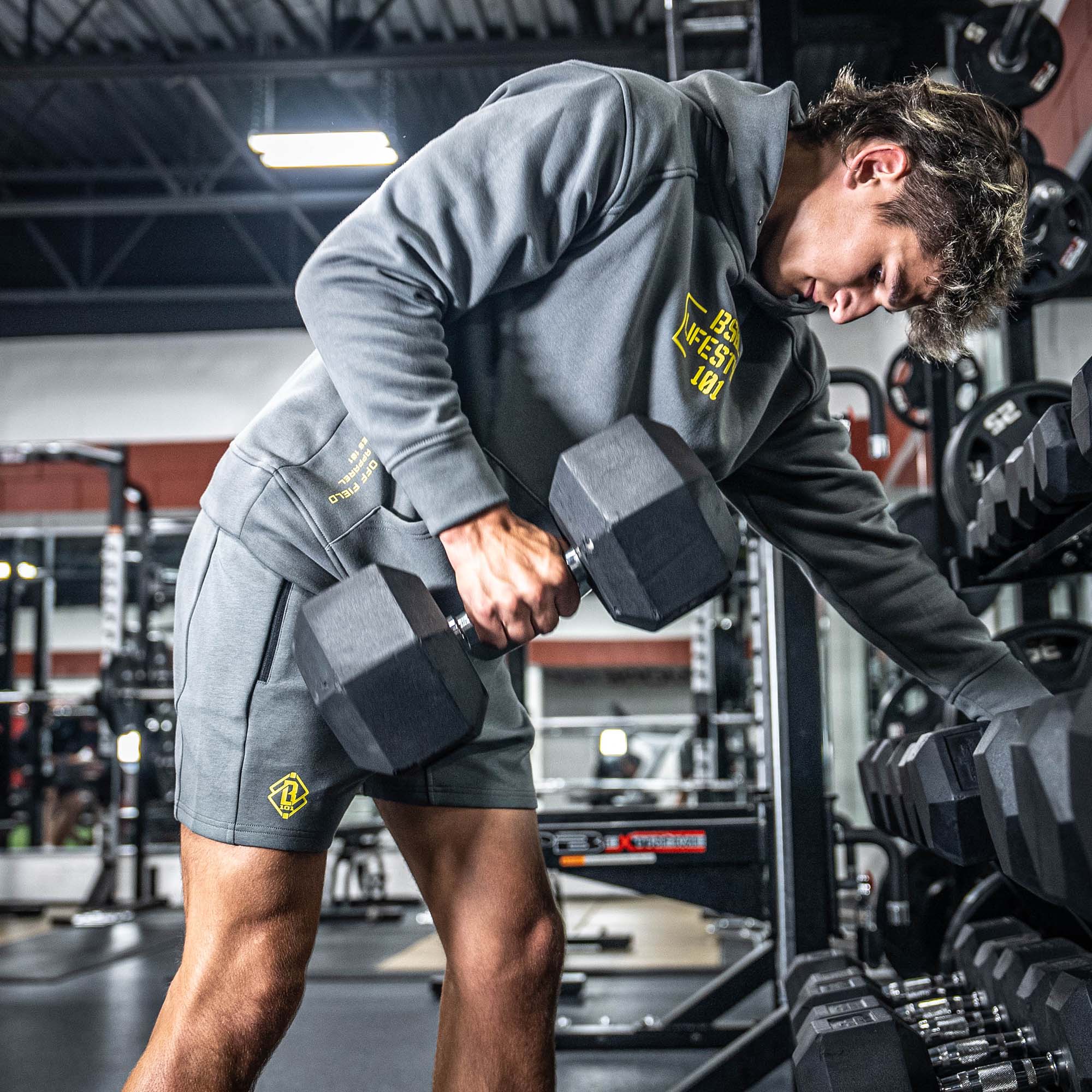 Off-Field Performance Youth Hoodie - Gray/Yellow - Image 2