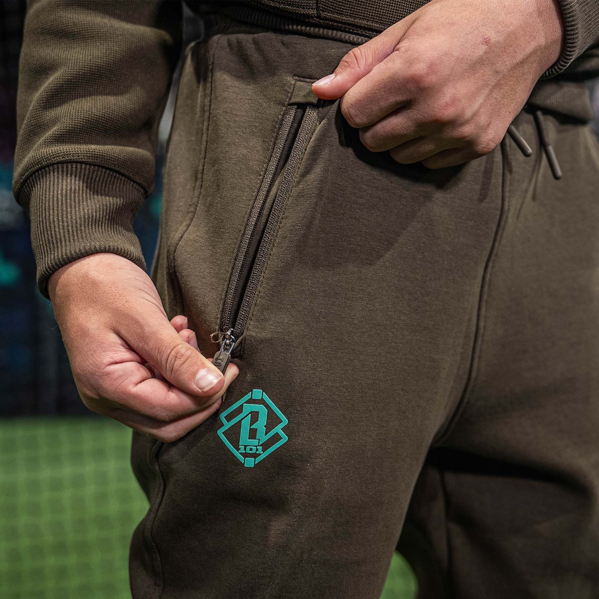 Diamond Relaxed Fit Joggers - Brown/Mint - Image 4