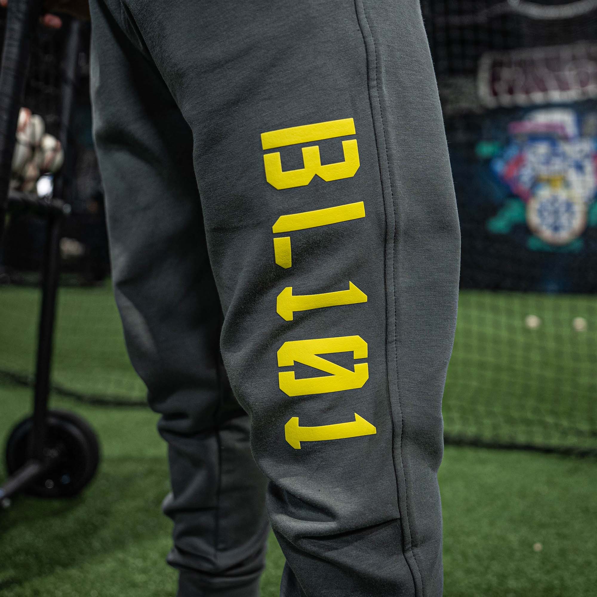 Diamond Relaxed Fit Joggers - Gray/Yellow - Image 3