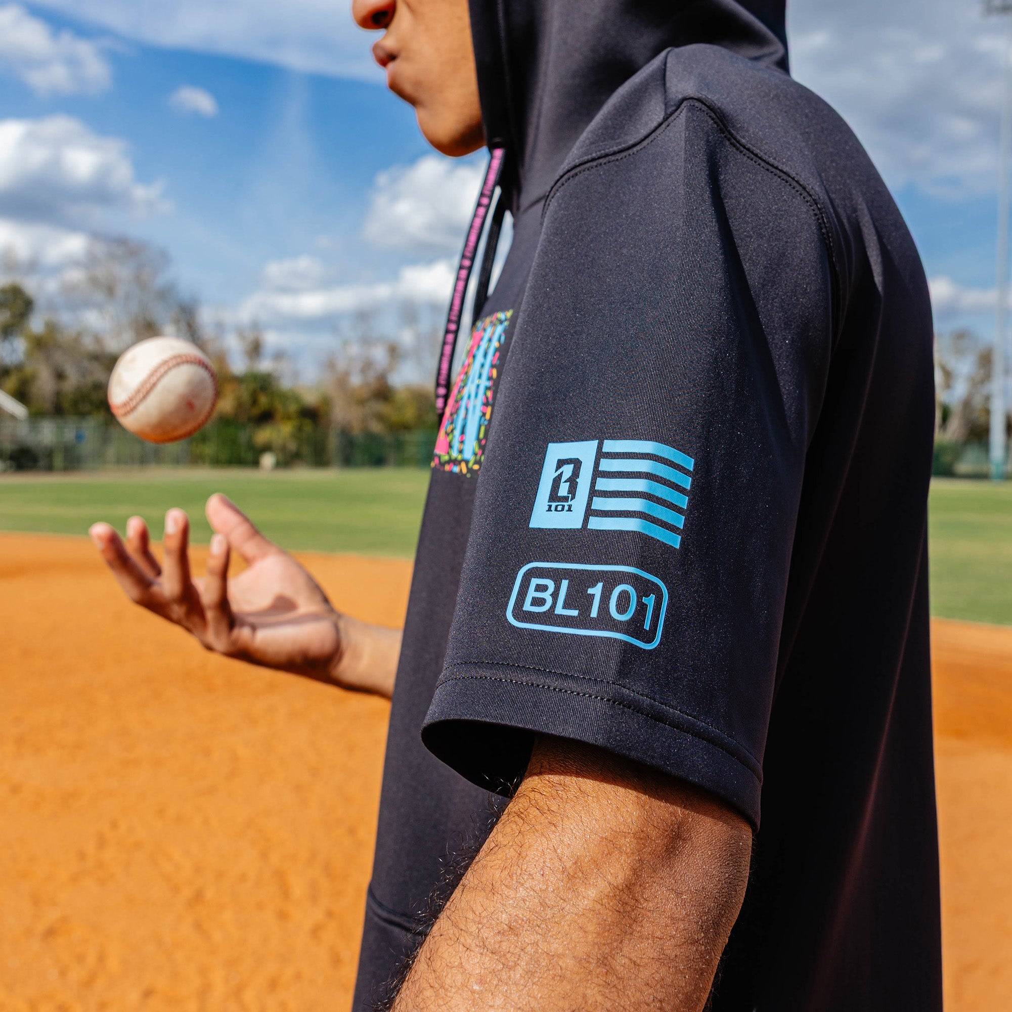 BSBL-SZN Short Sleeve Hoodie V3 - Black/Midnight Sundae - Image 5