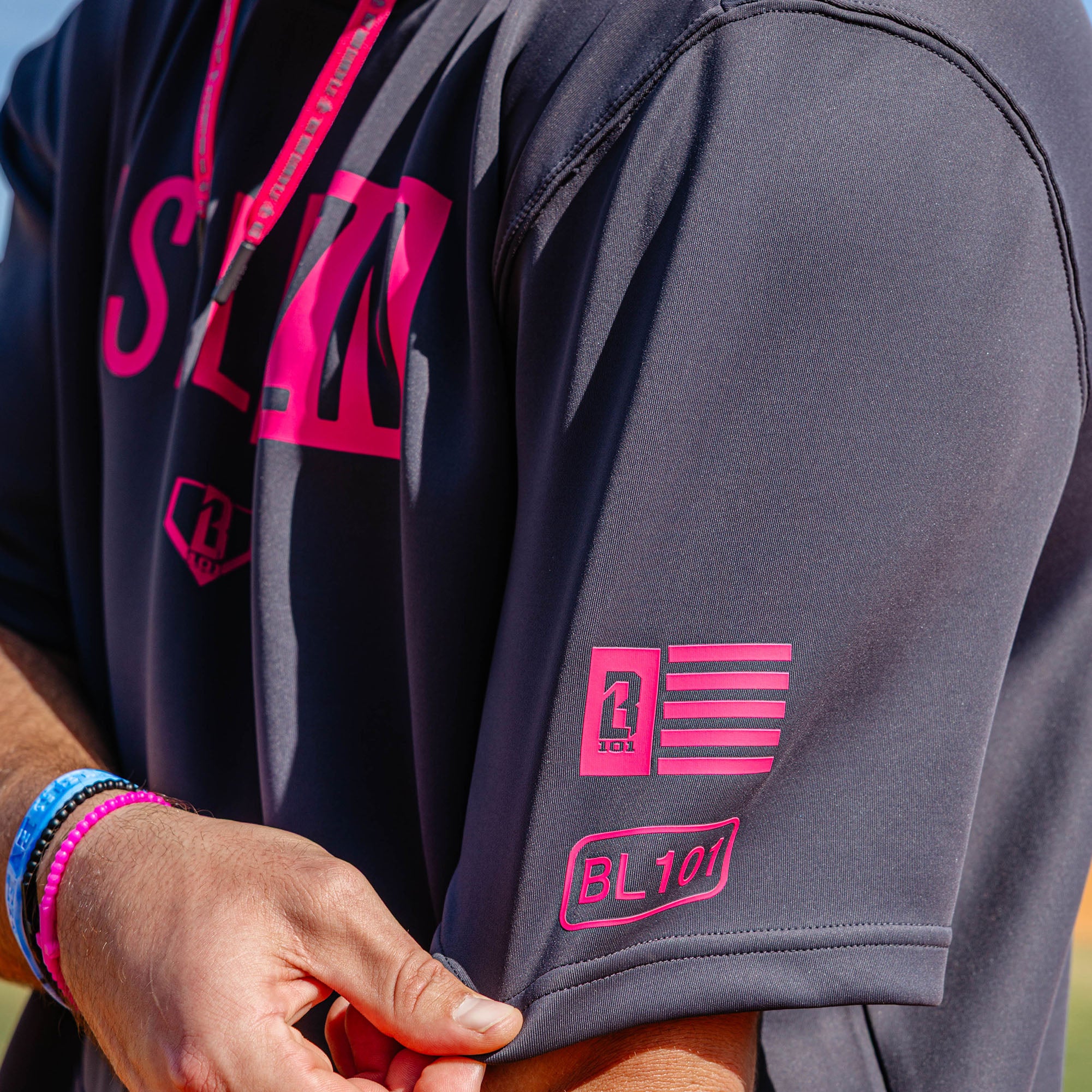 BSBL-SZN Short Sleeve Hoodie V3 - Dark Gray - Image 5