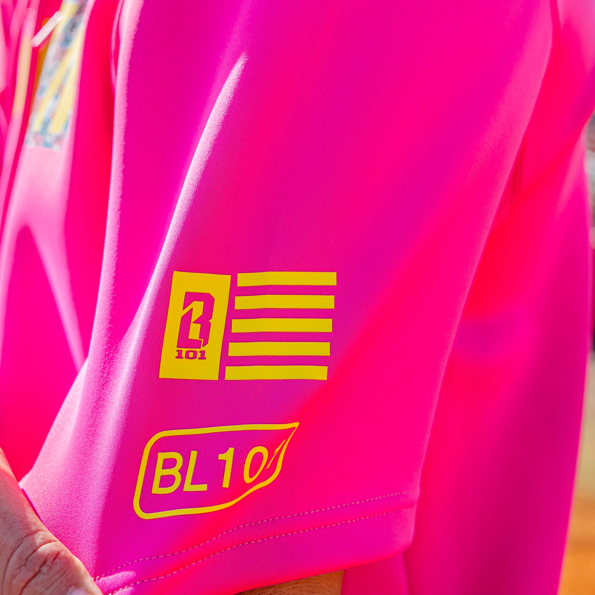 BSBL-SZN Youth Short Sleeve Hoodie V3 - Pink/Smiley Slugger - Image 5
