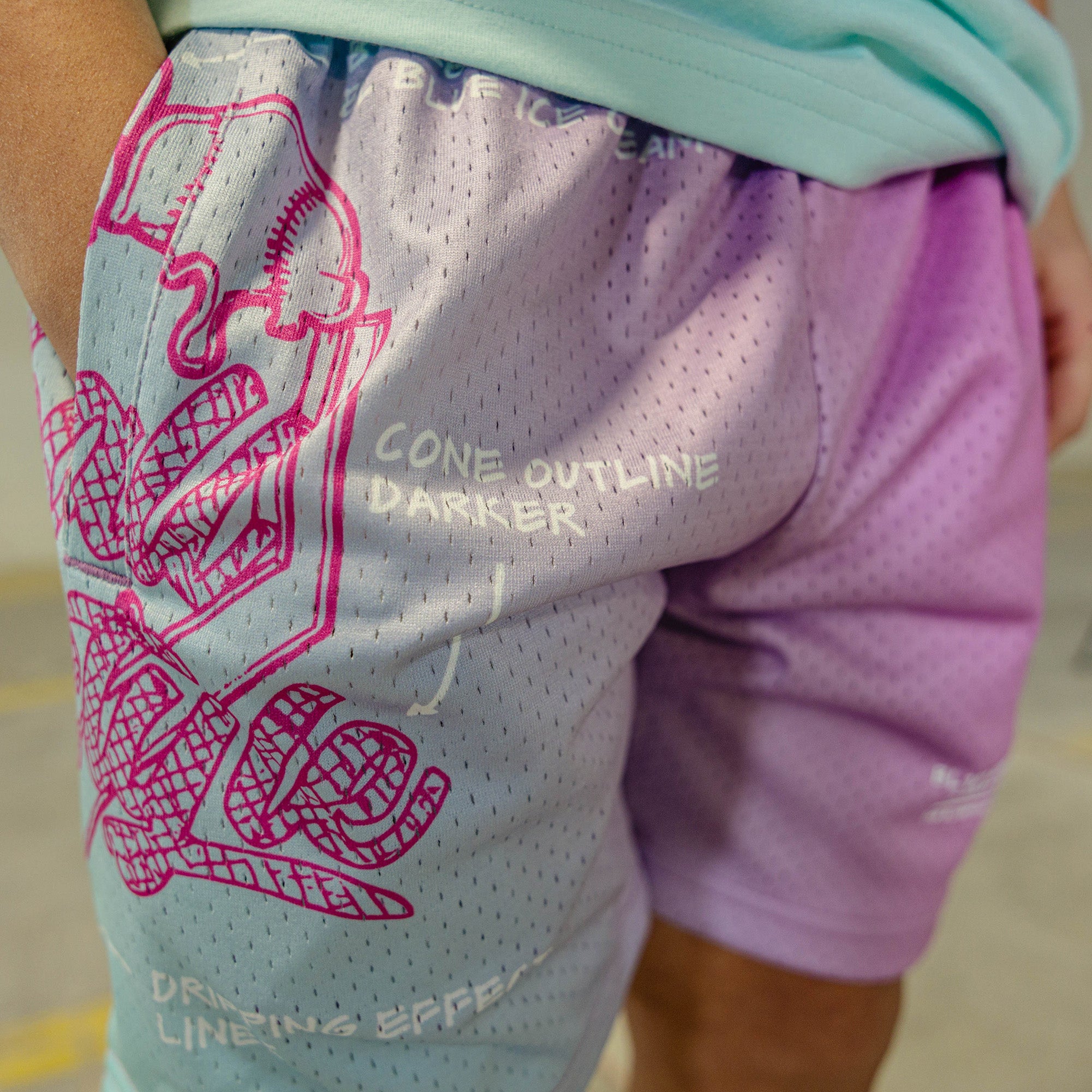 OG Ice Cream Design Shorts - Light Blue - Image 5