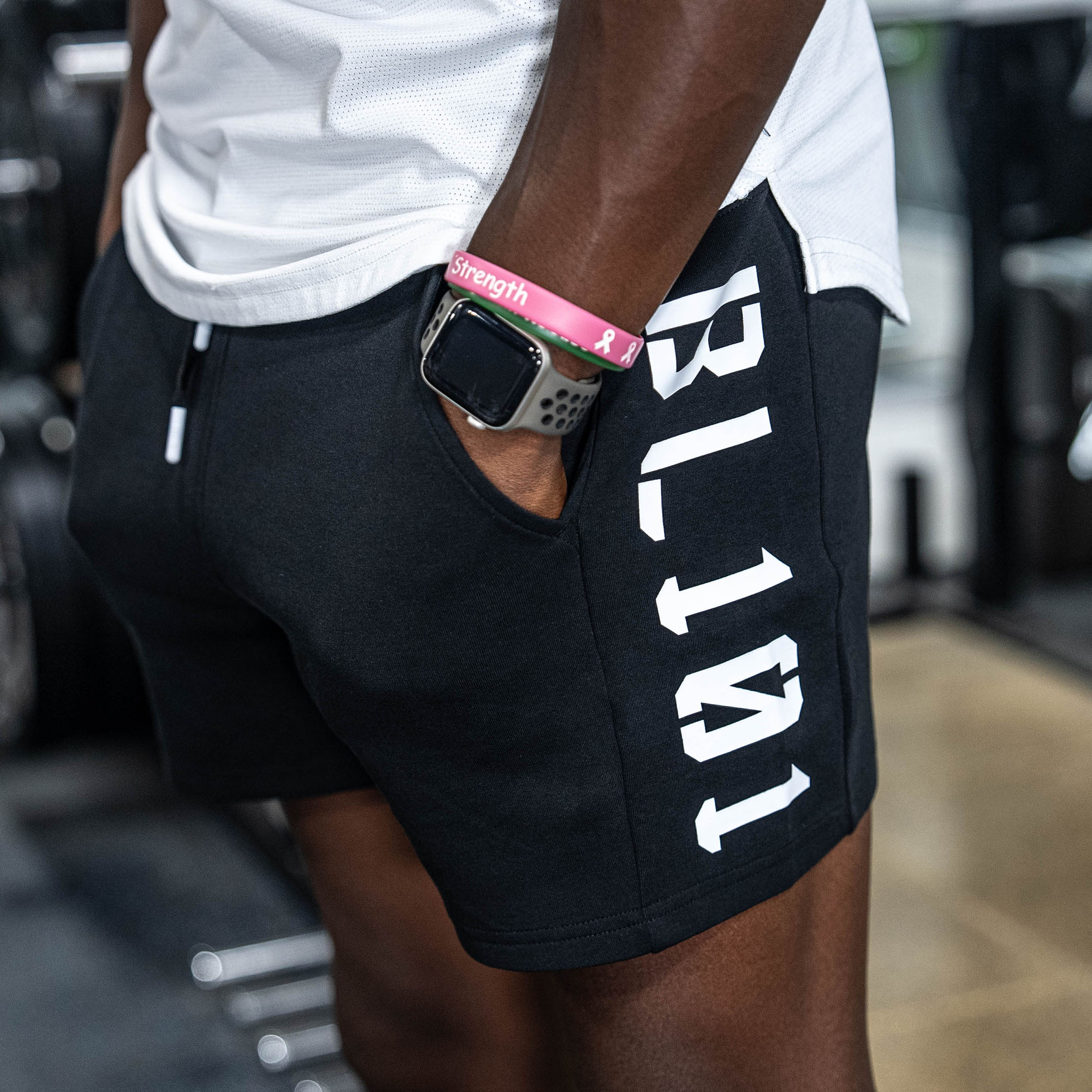 Diamond Relaxed Fit Sweatshorts - Black/White - Image 3