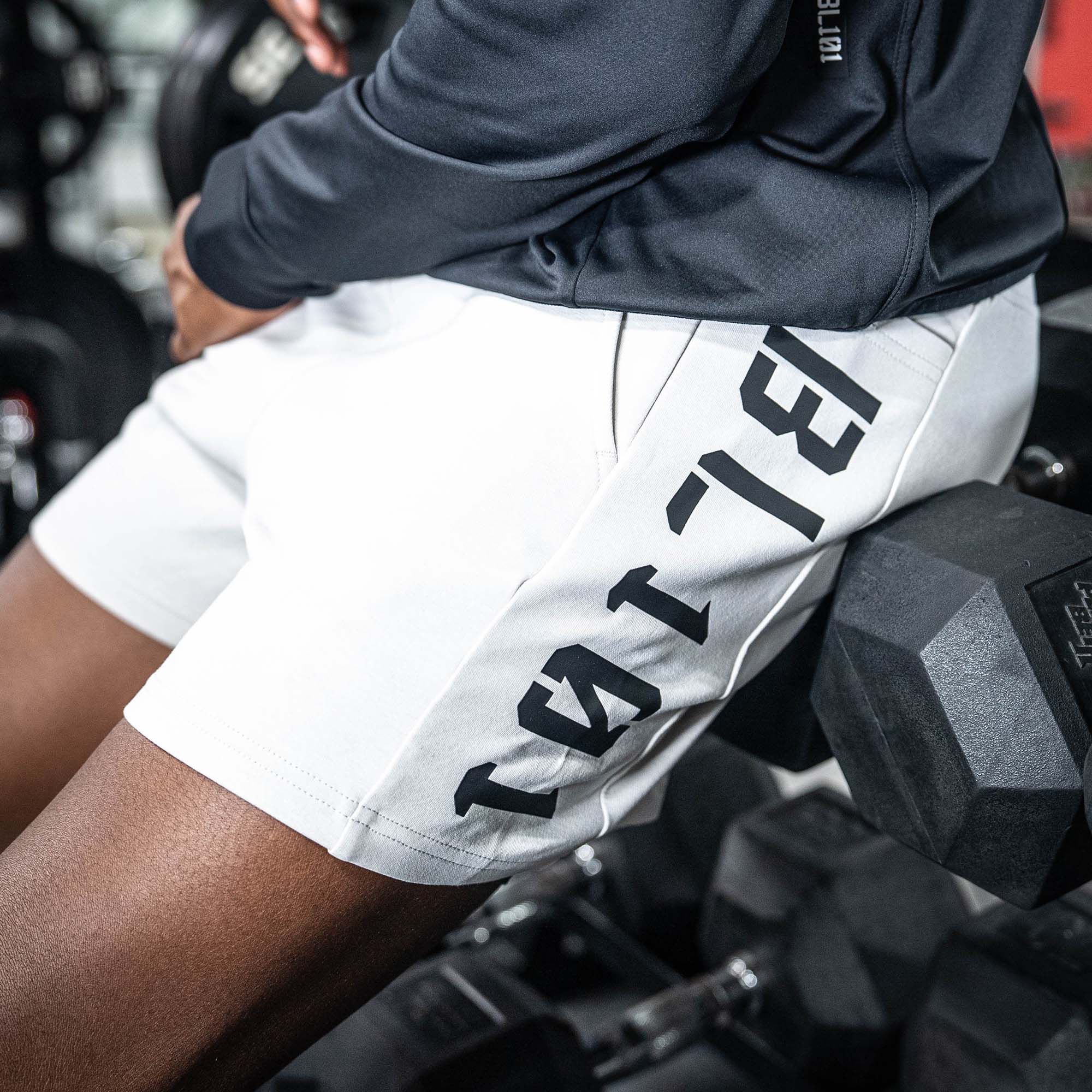 Diamond Relaxed Fit Youth Sweatshorts - Light Gray/Black - Image 3