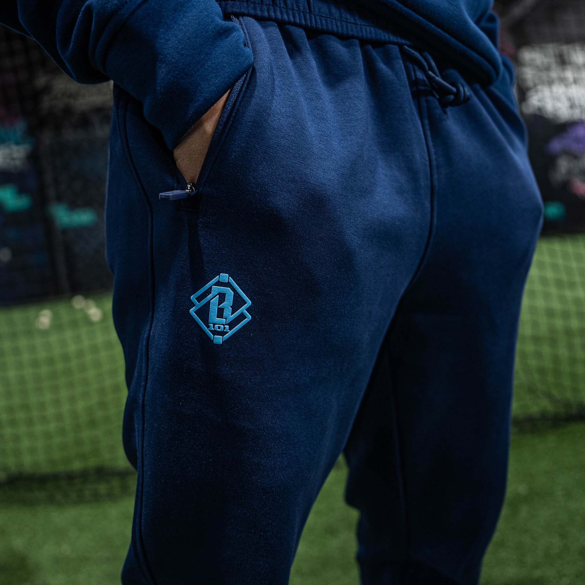 Diamond Relaxed Fit Joggers - Navy/Light Blue - Image 4