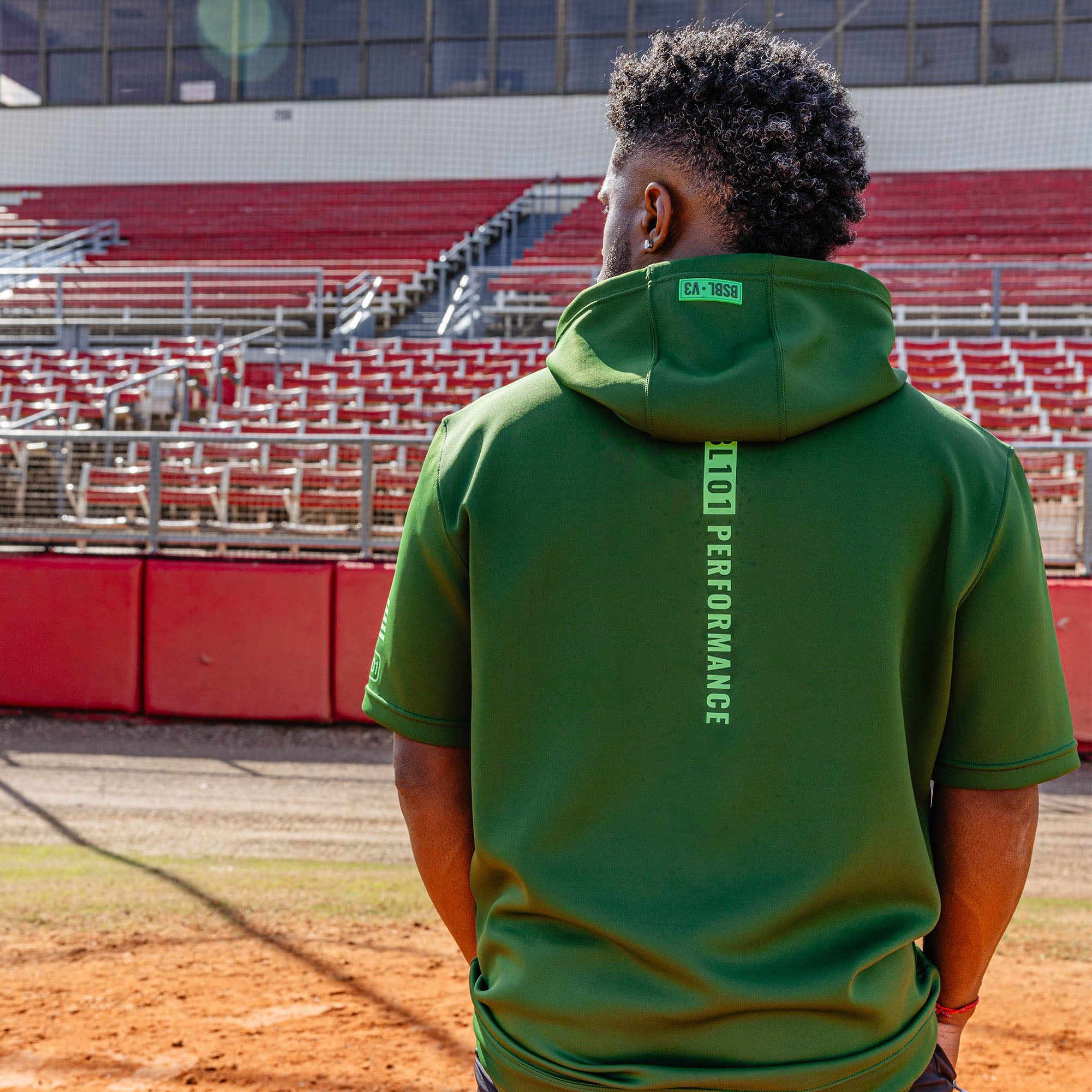 BSBL-SZN Short Sleeve Hoodie V3 - Dark Green/Bag Chaser - Image 6