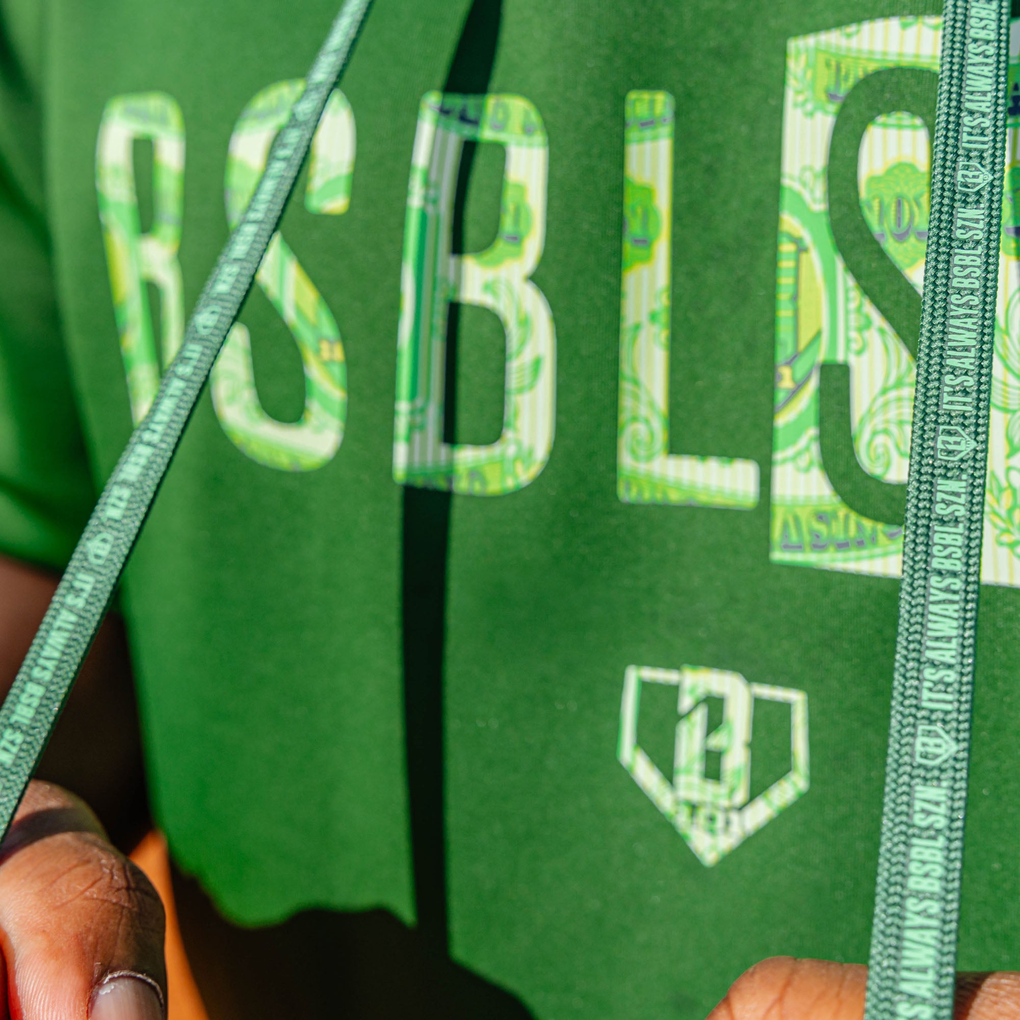BSBL-SZN Youth Short Sleeve Hoodie V3 - Dark Green/Bag Chaser - Image 7