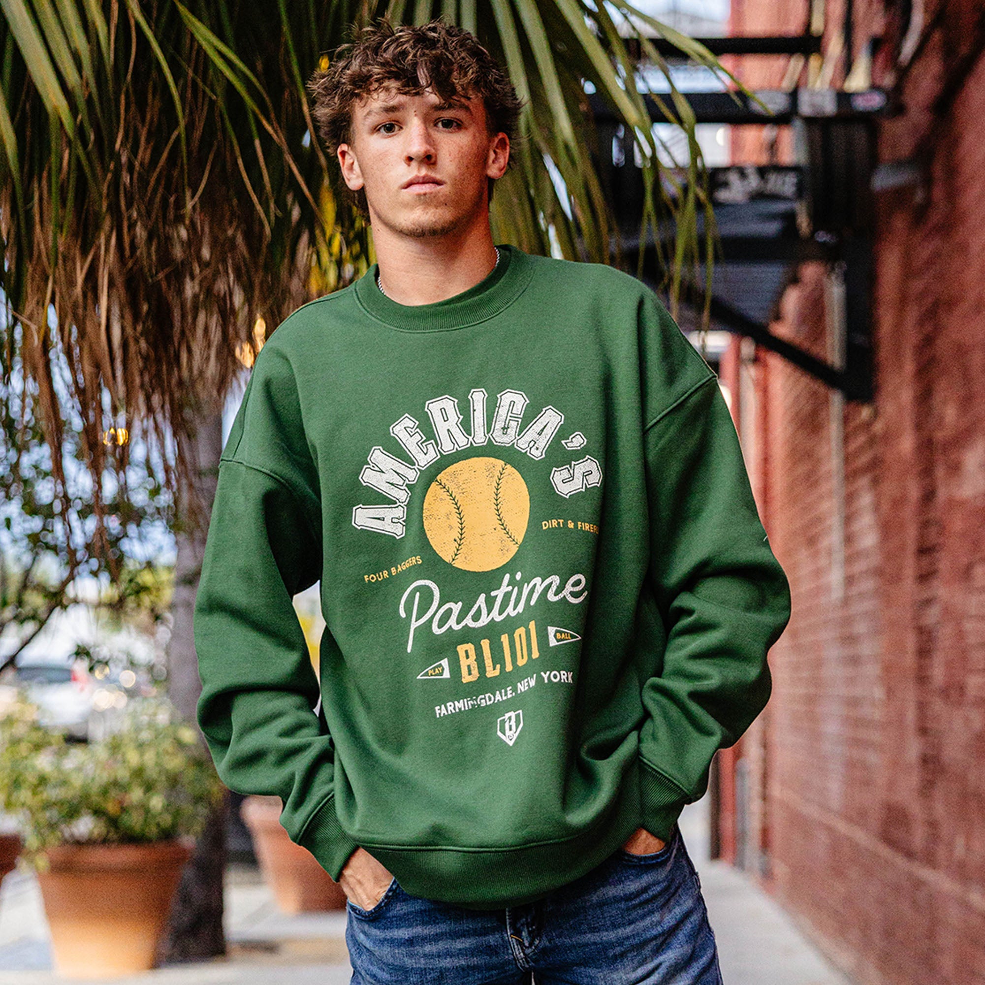 America's Pastime Crewneck - Green - Image 2