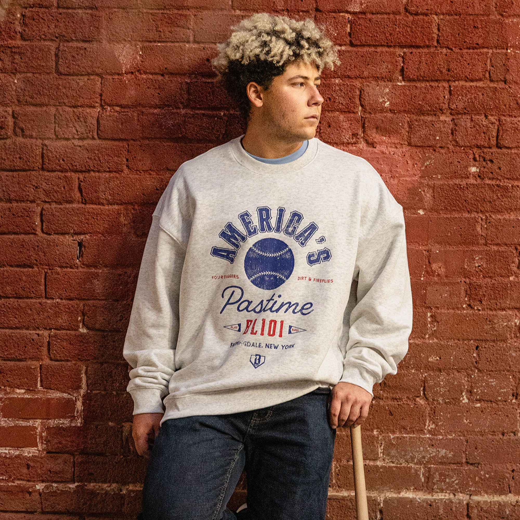 Americas Pastime Crewneck - Heather Gray - Image 2
