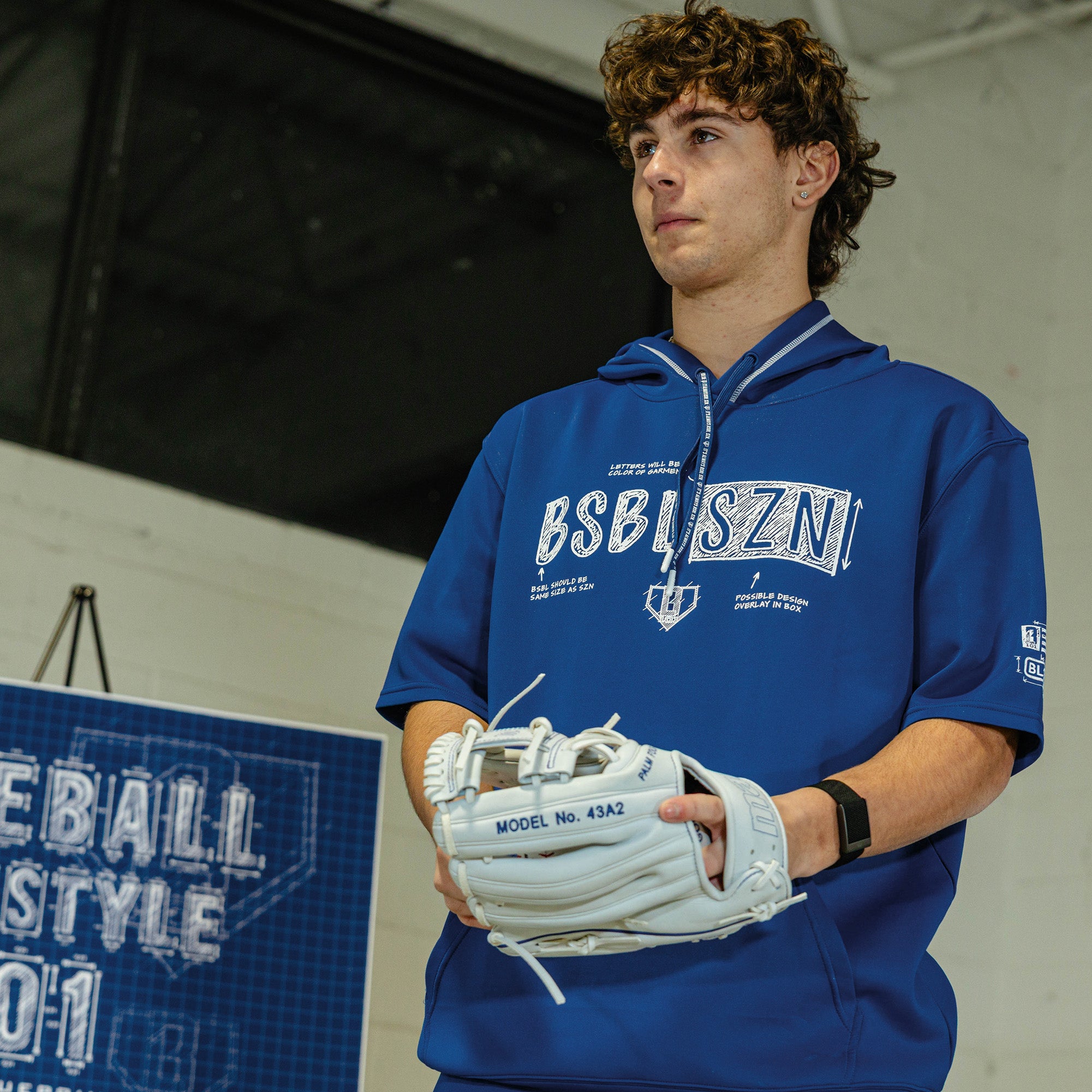 BSBL-SZN Short Sleeve Hoodie V3 - Blueprint - Image 3