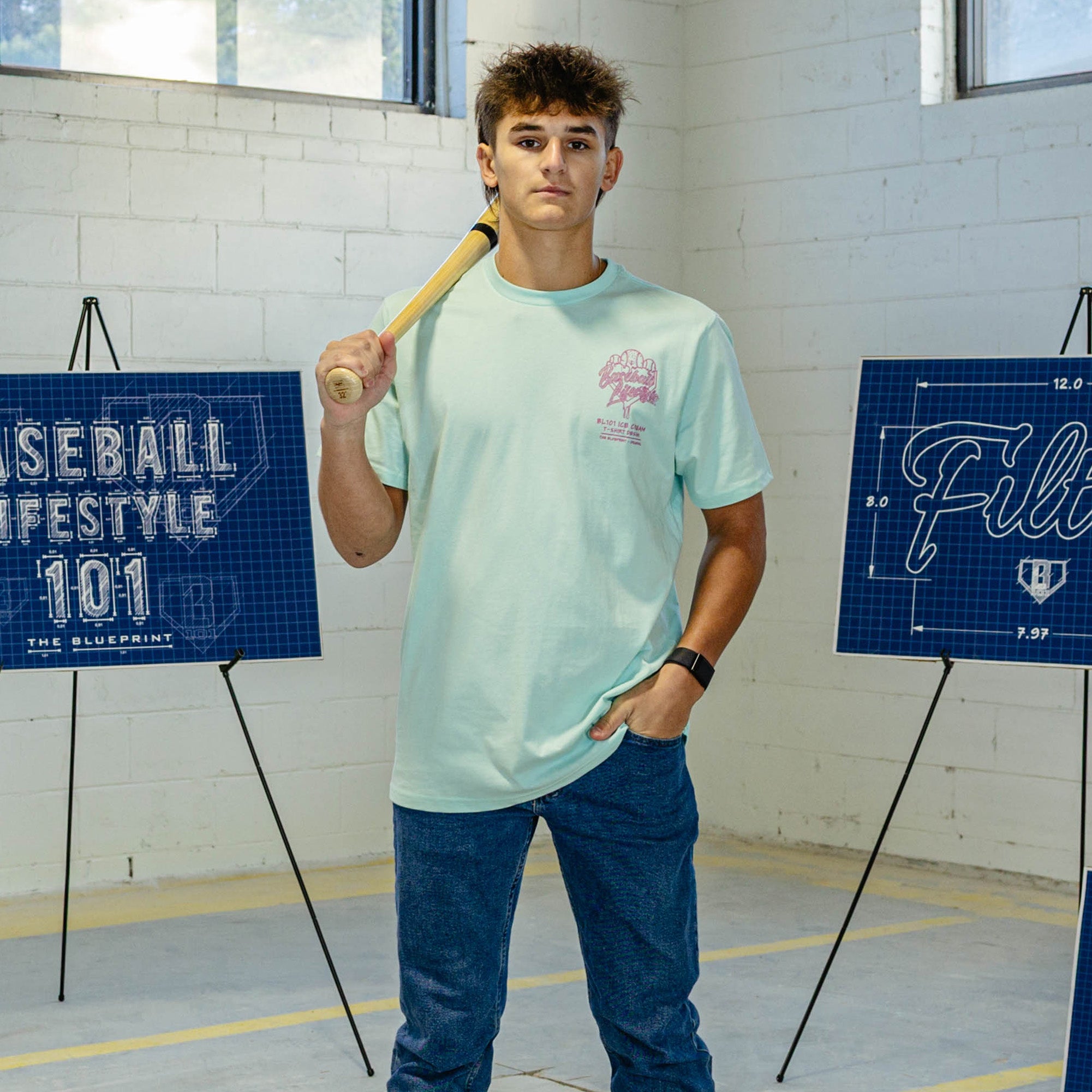 OG Ice Cream Design Tee - Light Blue - Image 3