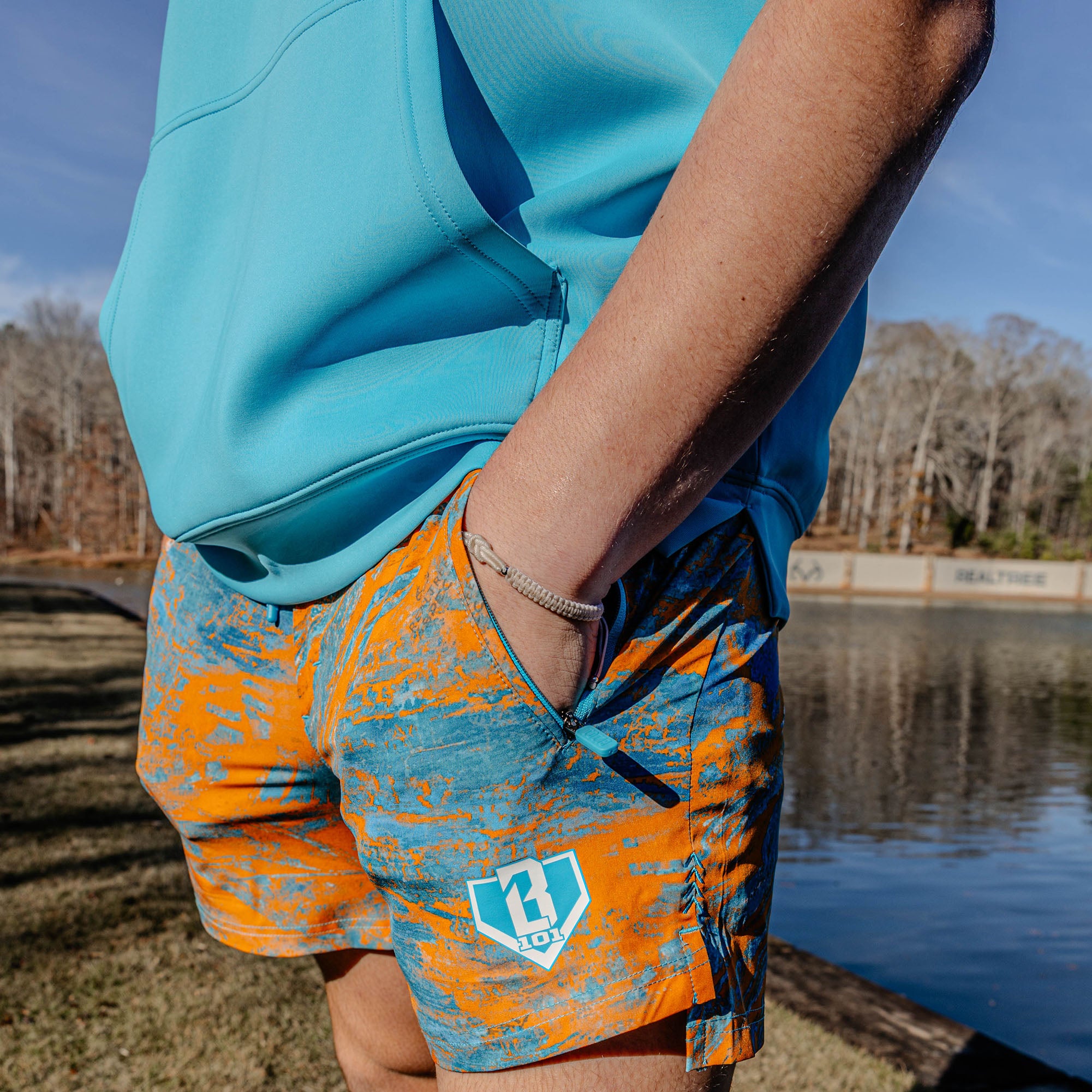 Realtree Pro Series Shorts V2 with Liner - Aspect-Orange - Image 3