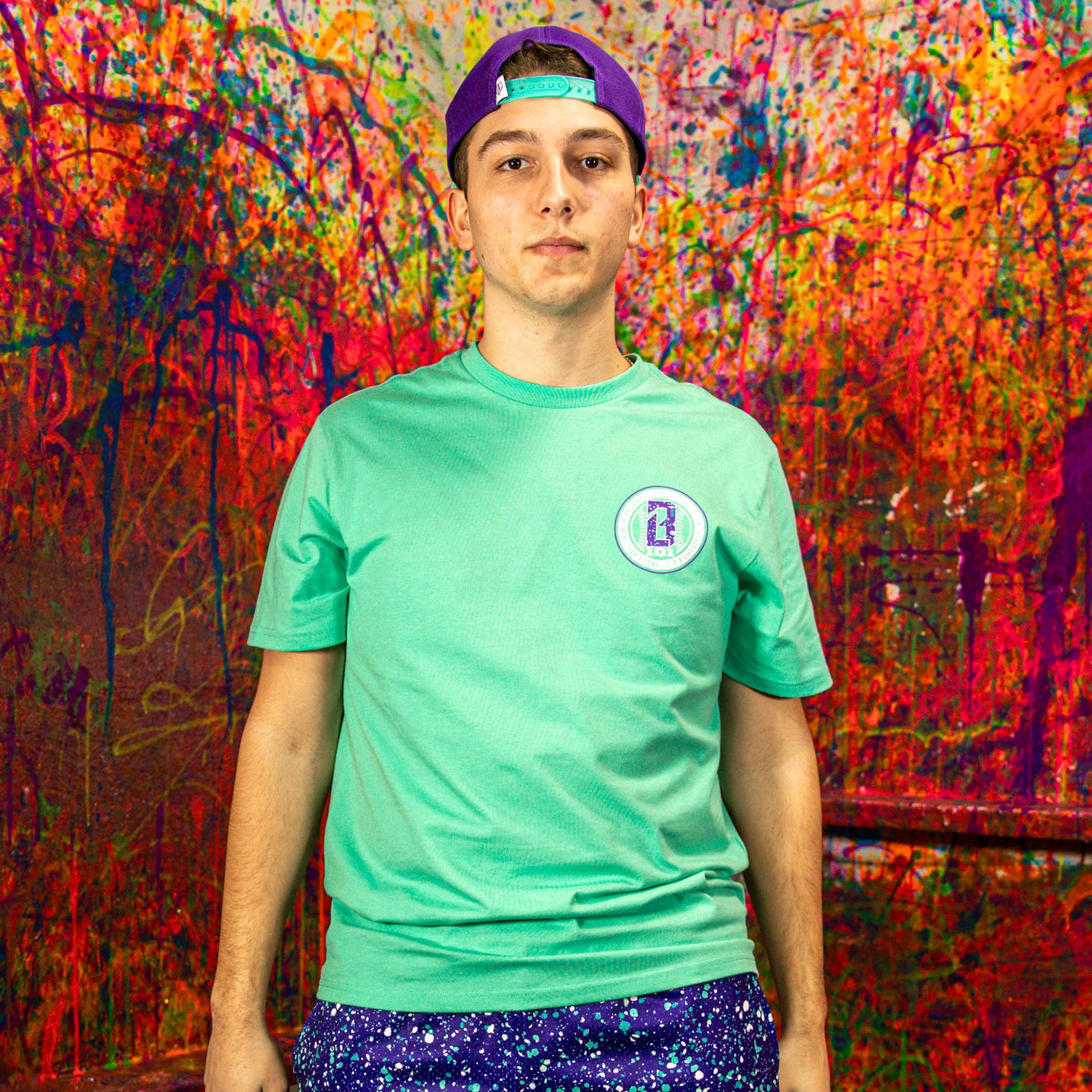 Splatter Established Tee - Teal - Image 4