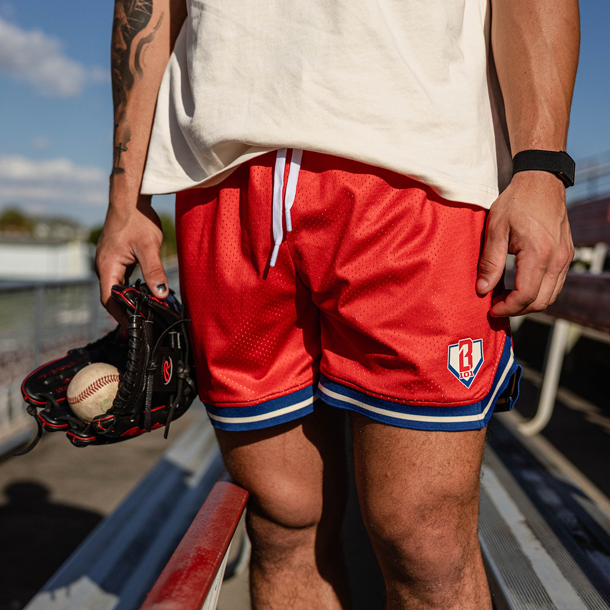 Court Shorts - Red - Image 3