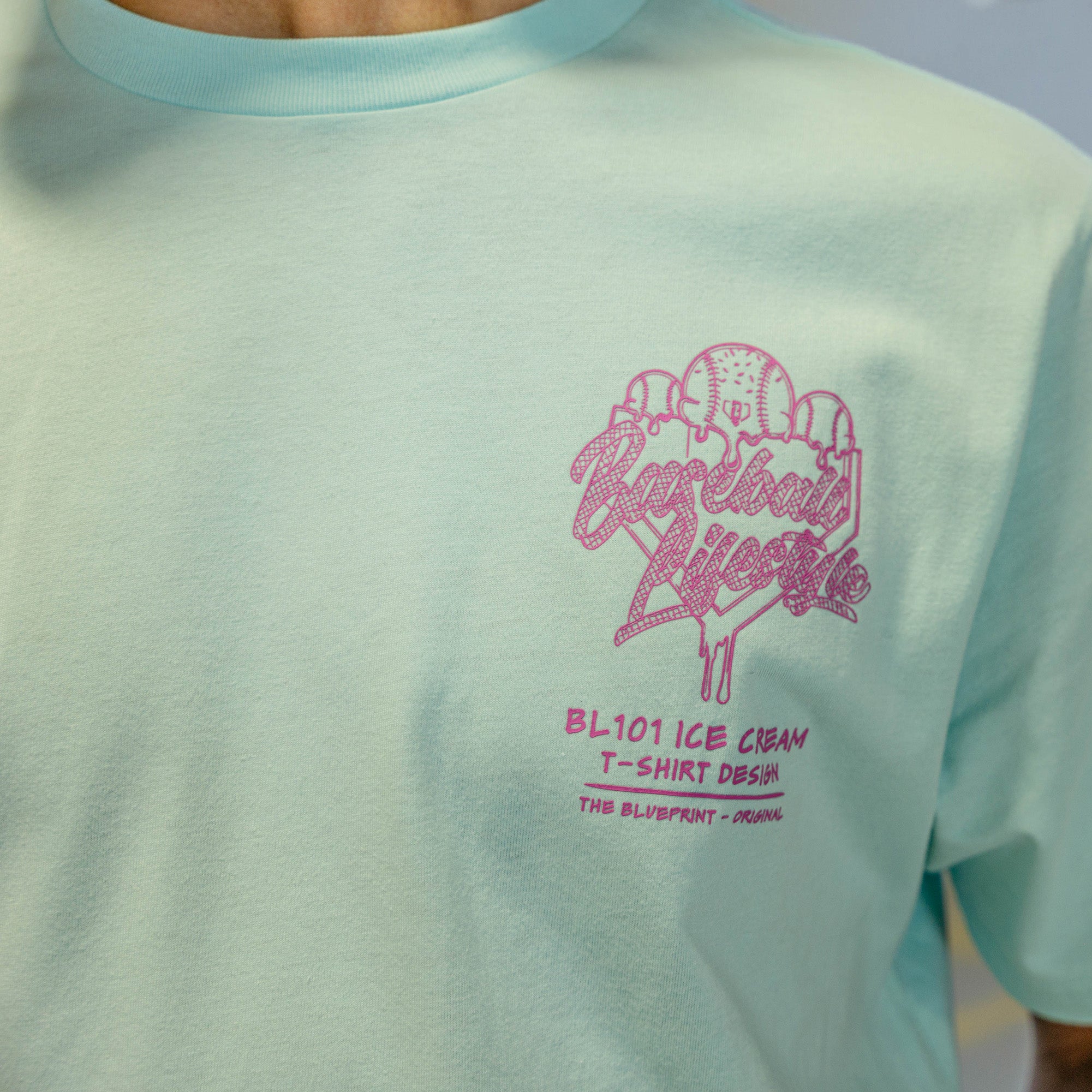 OG Ice Cream Design Tee - Light Blue - Image 5