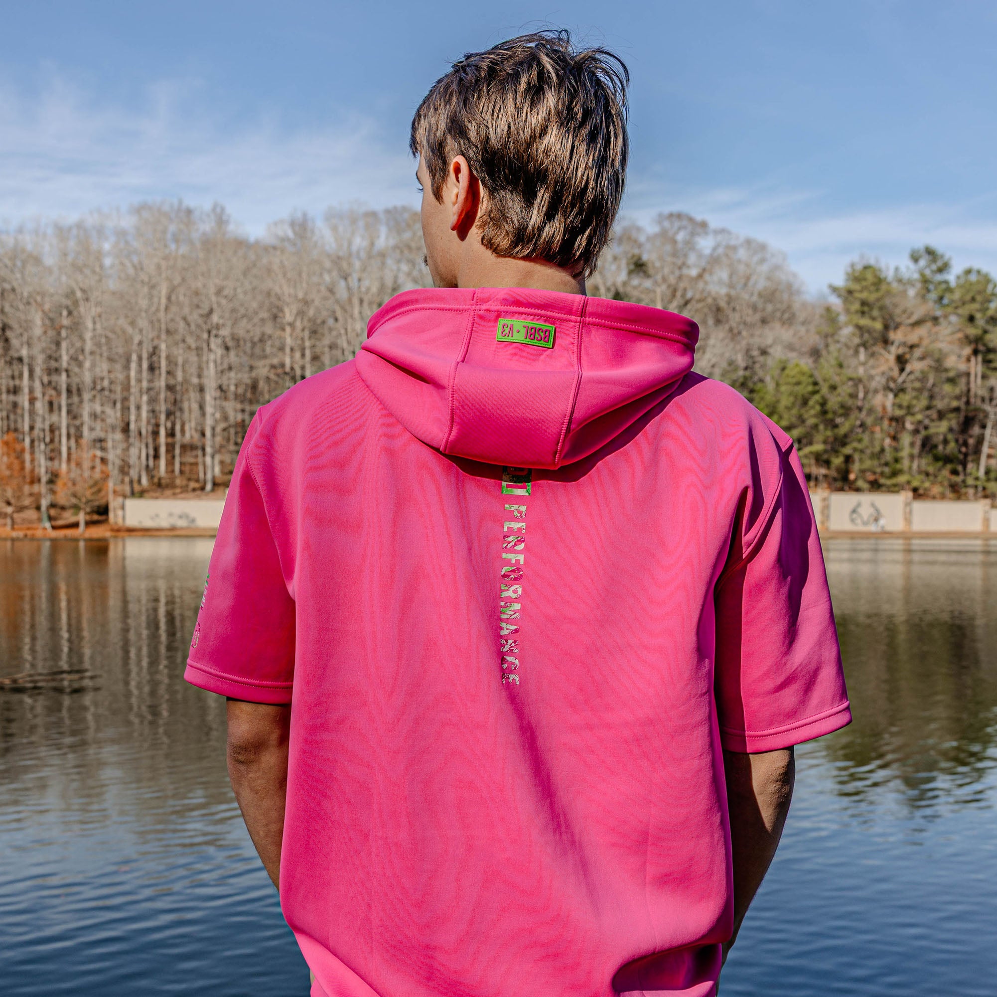 Realtree BSBL-SZN Short Sleeve Hoodie V3 - Pink/Aspect-Pink - Image 4