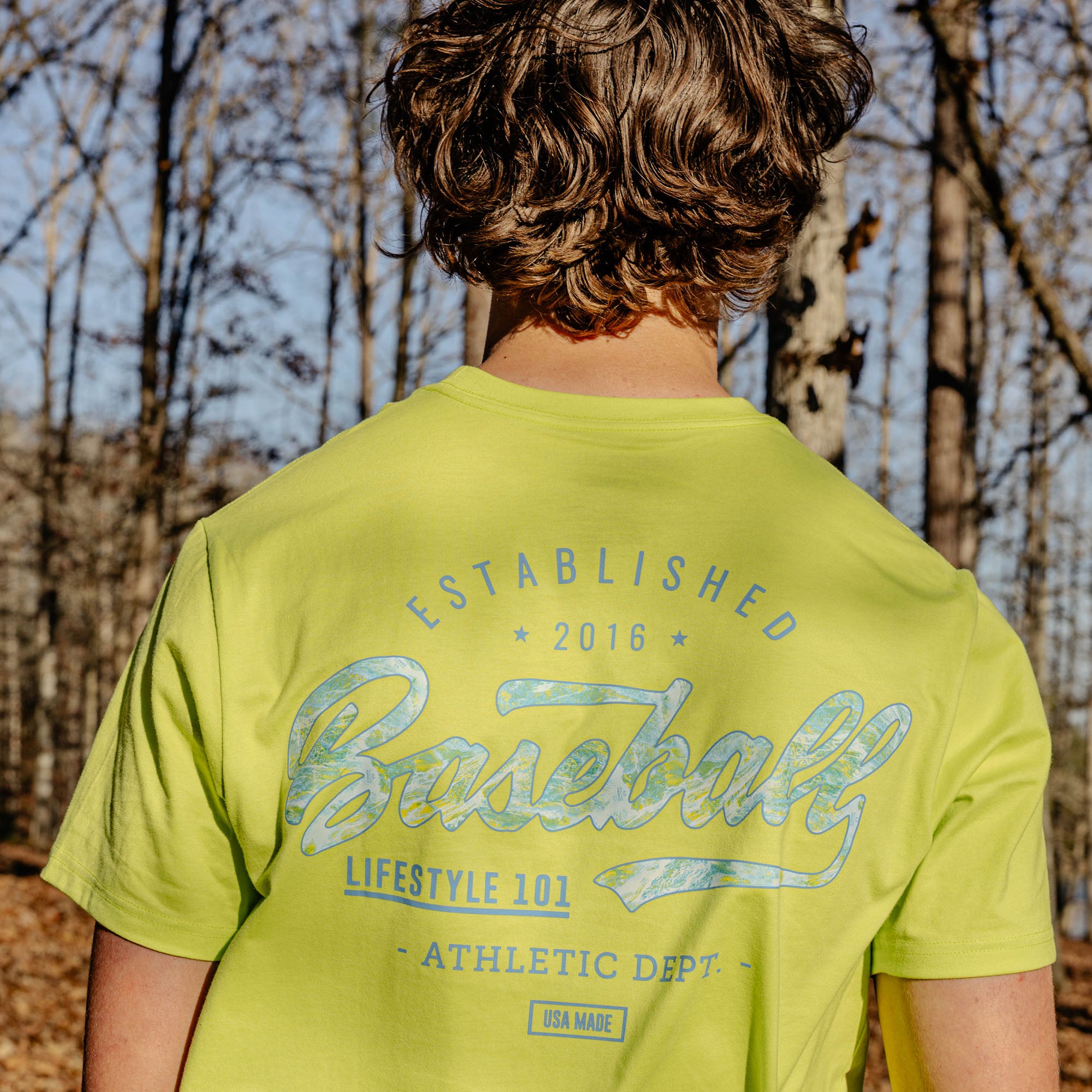 Realtree Established Tee - Bright Yellow/Aspect-Teal - Image 3
