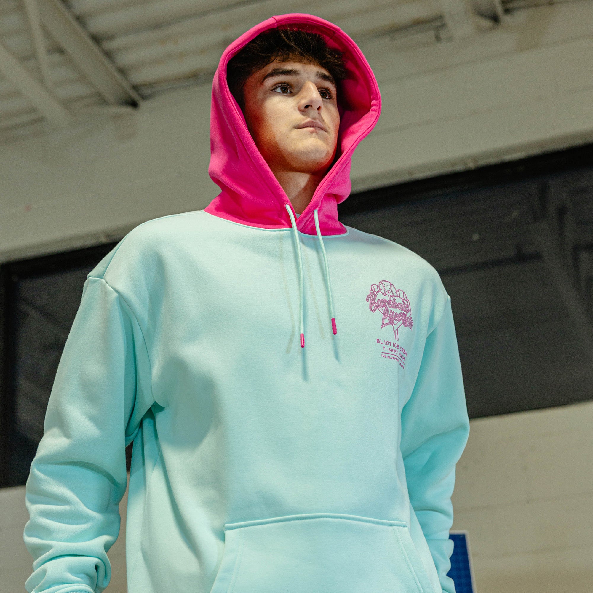 OG Ice Cream Design Hoodie - Light Blue - Image 5