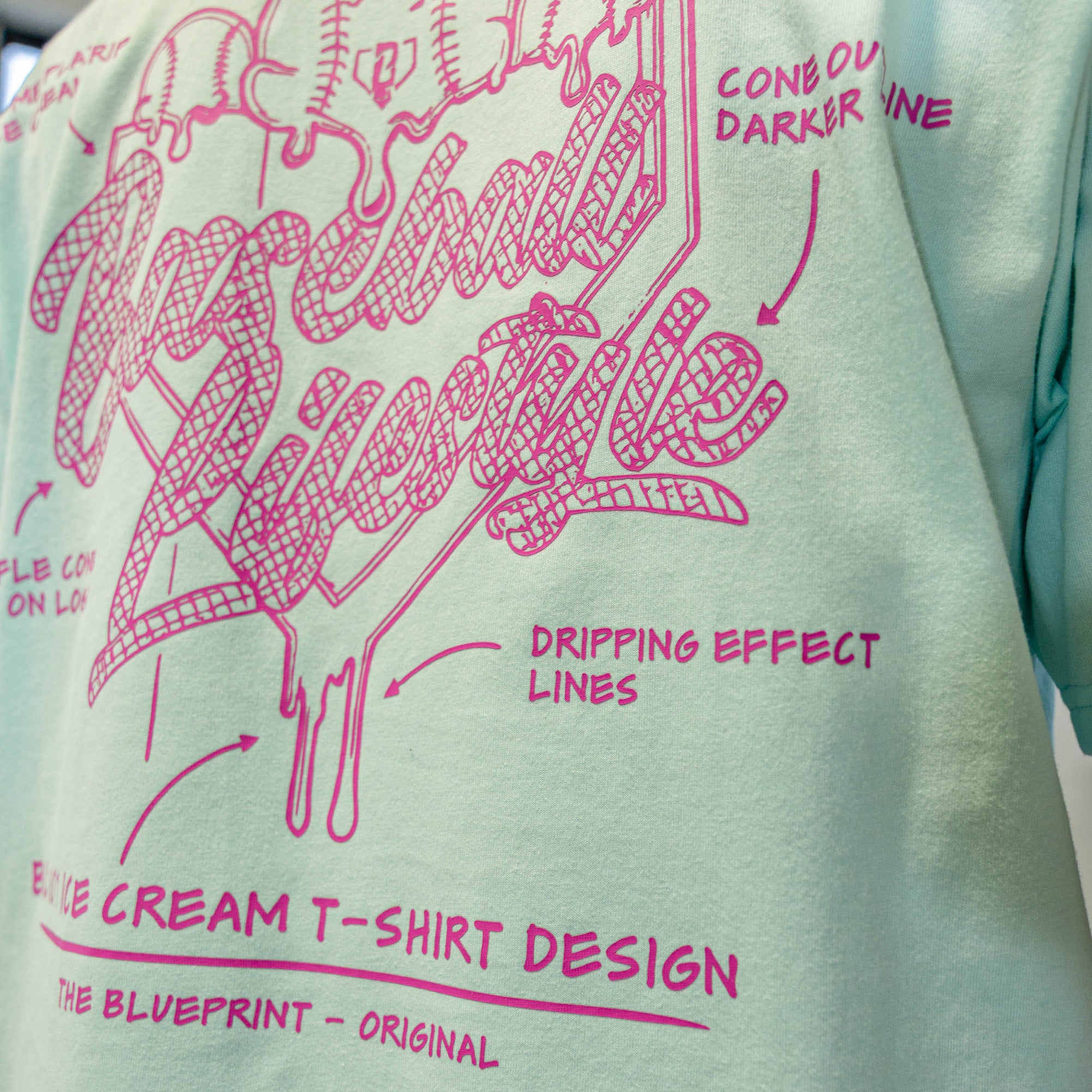OG Ice Cream Design Tee - Light Blue - Image 4