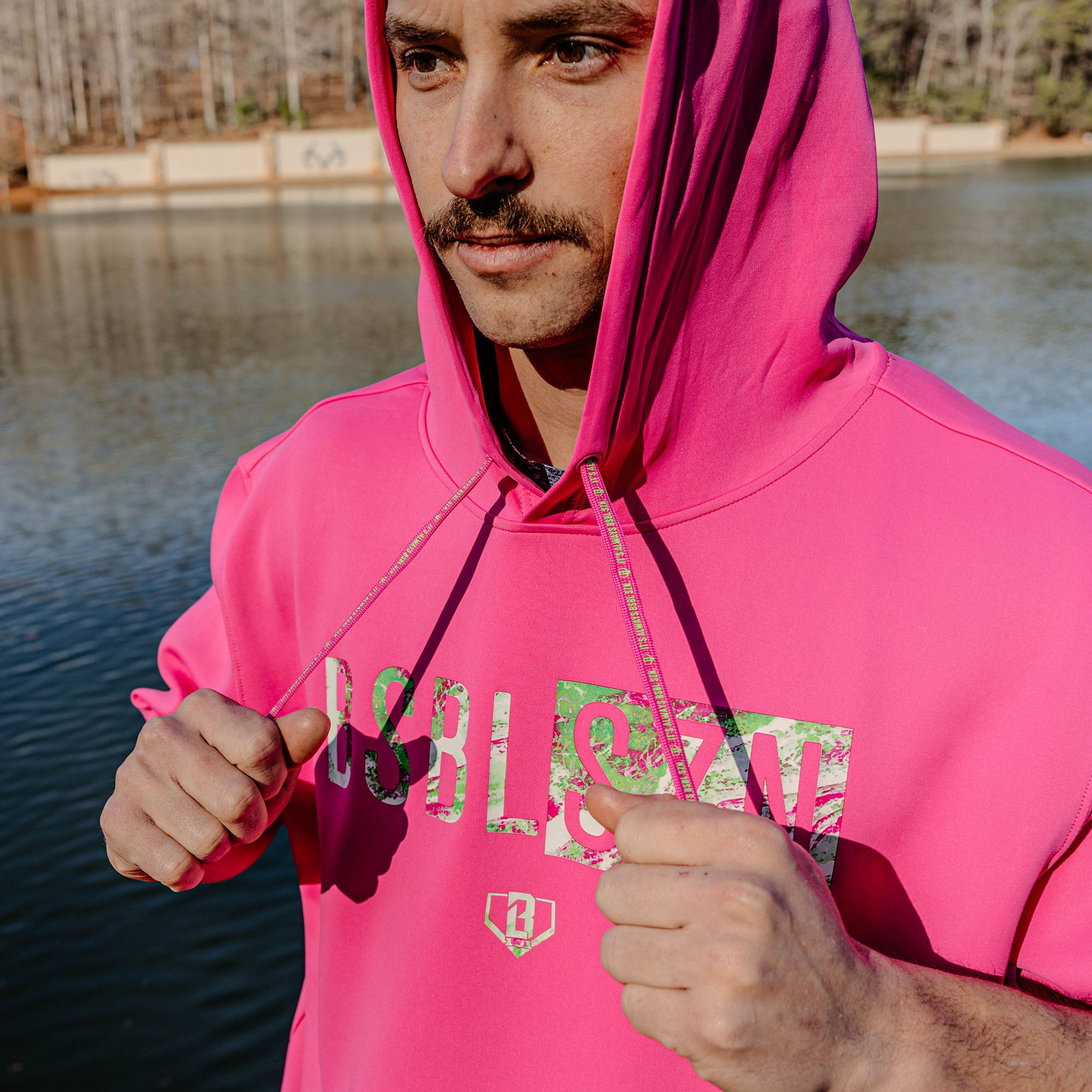 Realtree BSBL-SZN Short Sleeve Hoodie V3 - Pink/Aspect-Pink - Image 5