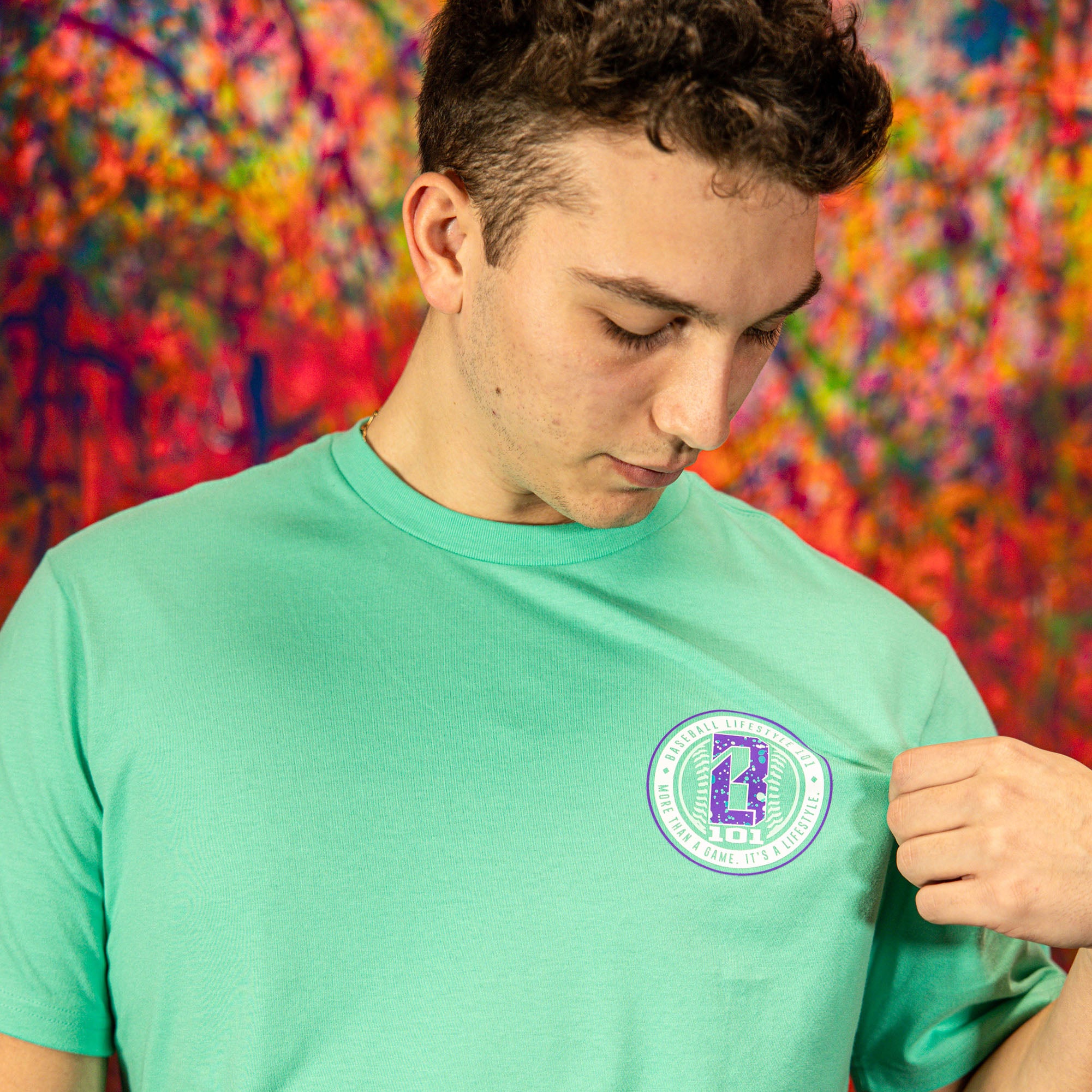 Splatter Established Tee - Teal - Image 5