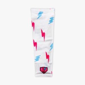 Rain Delay Lightning Youth Arm Sleeve - White/Pink/Blue