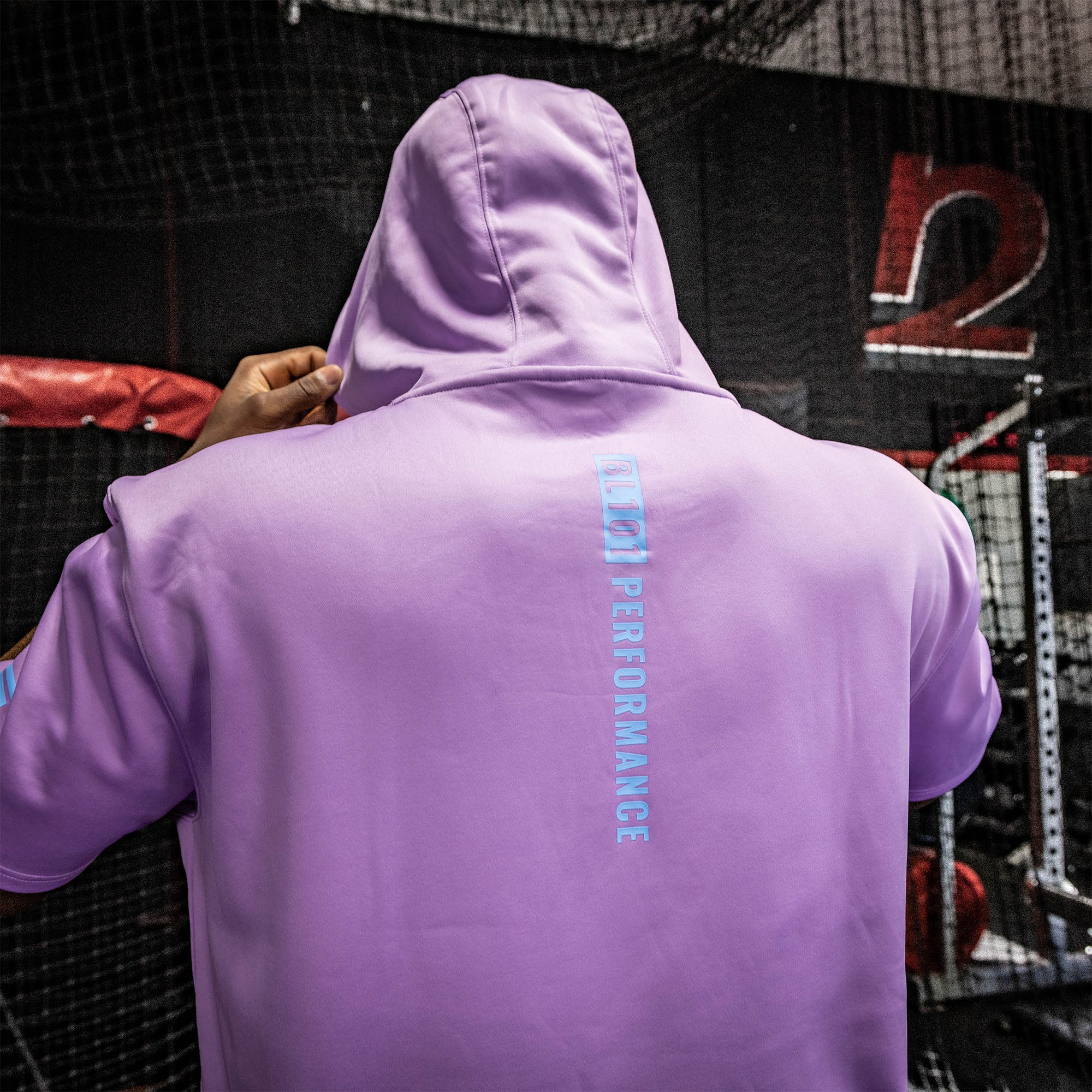 BSBL-SZN Short Sleeve Hoodie V2 - Lavender/Light Blue - Image 5