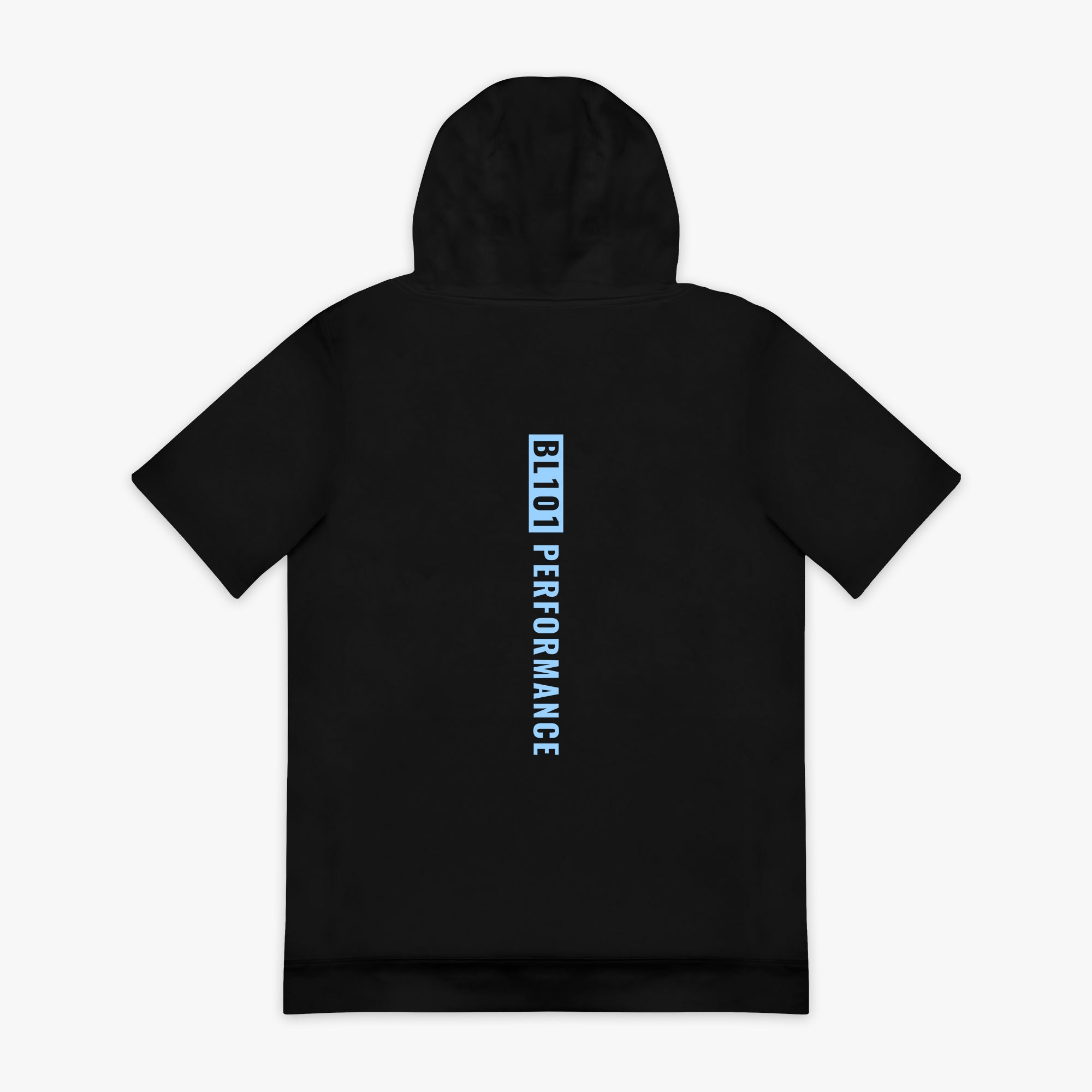 BSBL-SZN Youth Short Sleeve Hoodie V2 - Black/Light Blue - Image 2