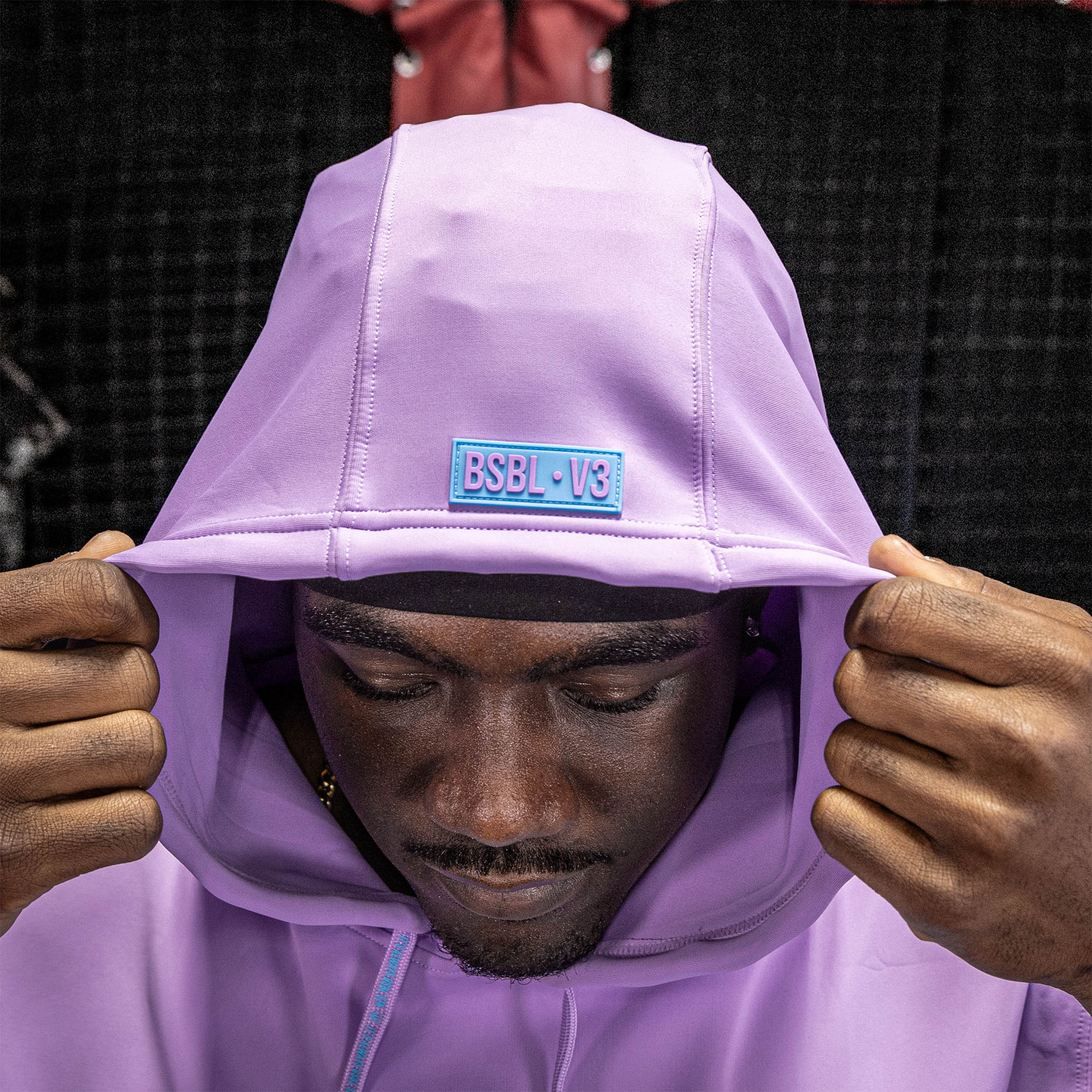 BSBL-SZN Short Sleeve Hoodie V3 - Lavender/Light Blue - Image 4