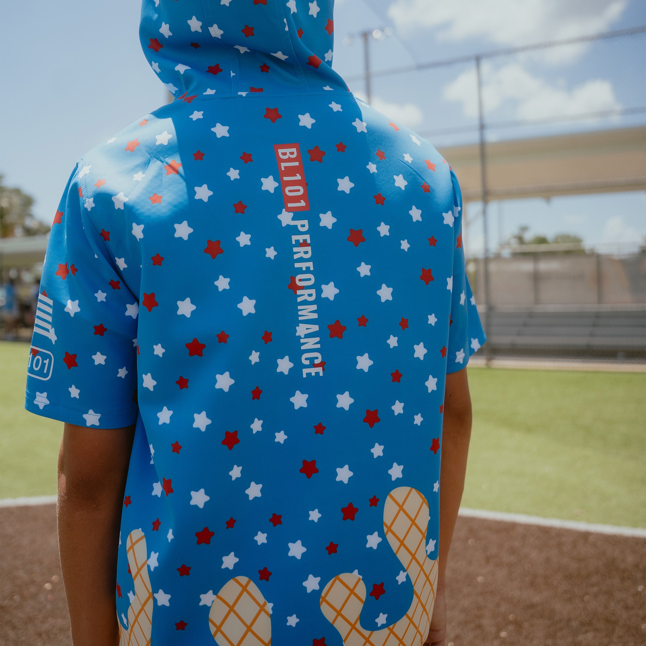 BSBL-SZN Short Sleeve Hoodie V3 - USA Ice Cream - Image 5