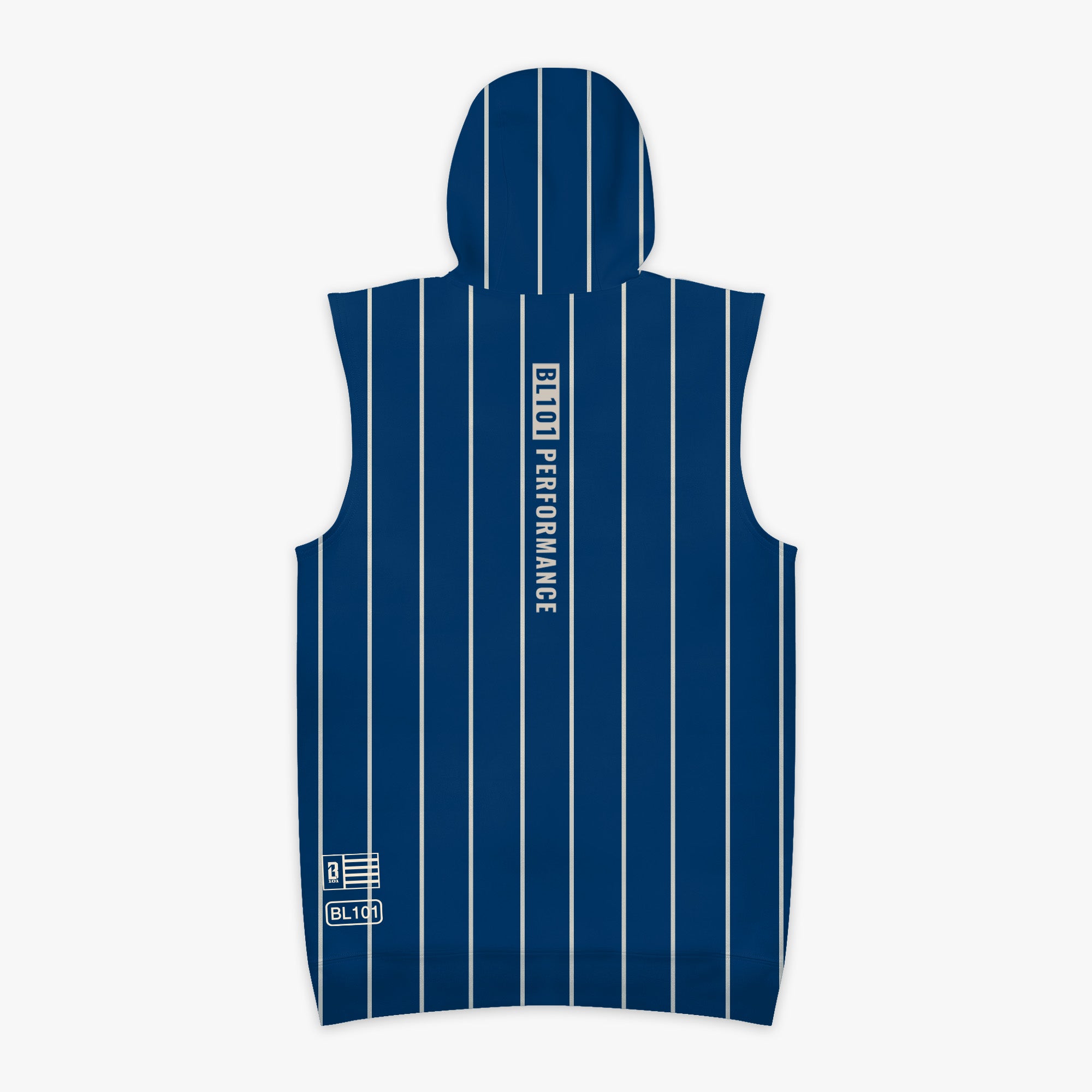 BSBL-SZN Sleeveless Youth Hoodie V3 - Jackson Olson Midnight Pinstripes - Image 2