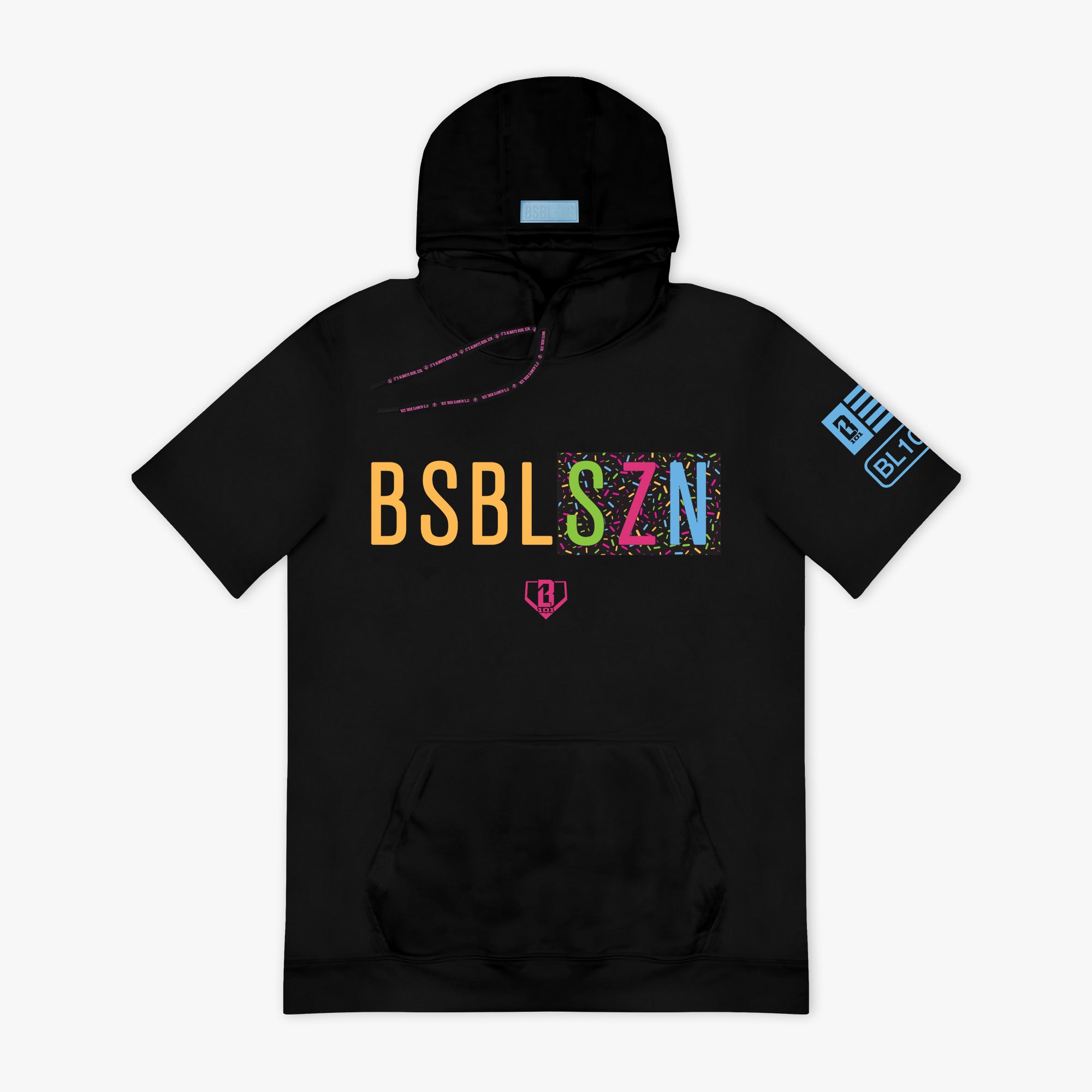BSBL-SZN Short Sleeve Hoodie V3 - Black/Midnight Sundae