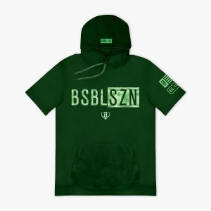 BSBL-SZN Short Sleeve Hoodie V3 - Dark Green/Bag Chaser