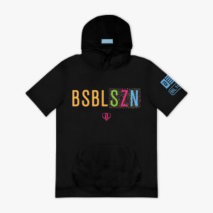 BSBL-SZN Youth Short Sleeve Hoodie V3 - Black/Midnight Sundae