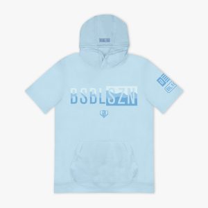 BSBL-SZN Youth Short Sleeve Hoodie V3 - Powder Blue/Wavy