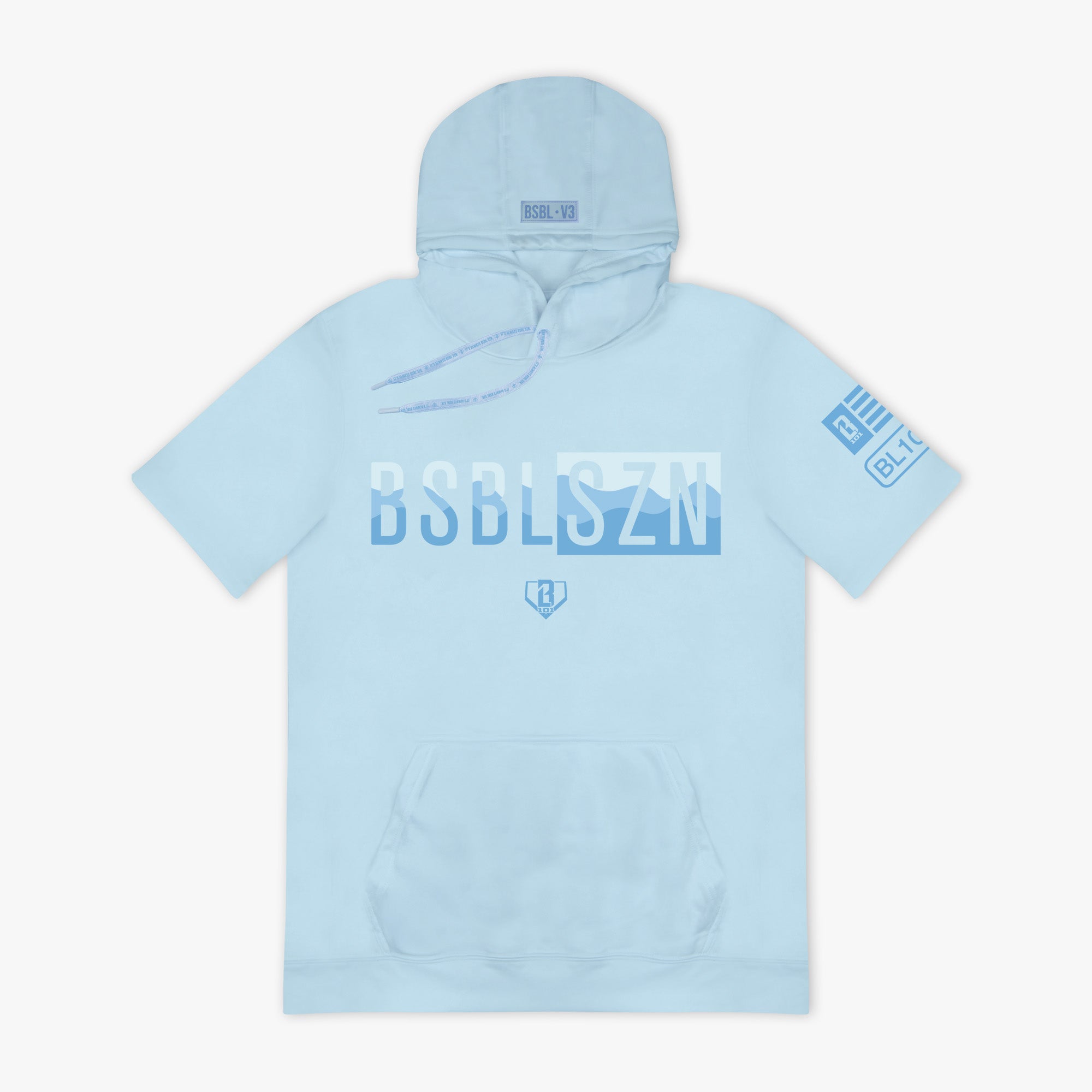 BSBL-SZN Short Sleeve Hoodie V3 - Powder Blue/Wavy