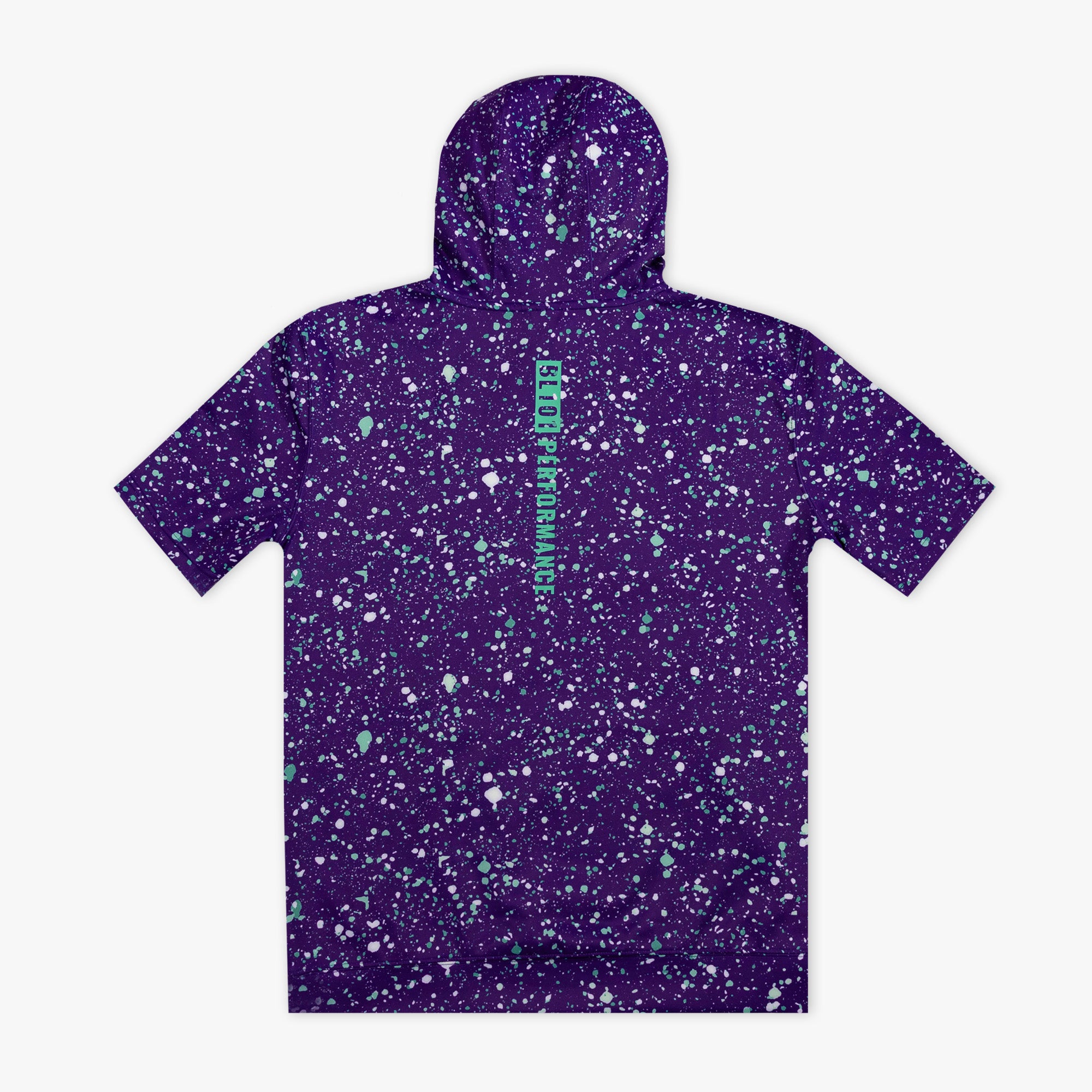 BSBL-SZN Short Sleeve Hoodie V3 - Splatter Purple/Teal - Image 2
