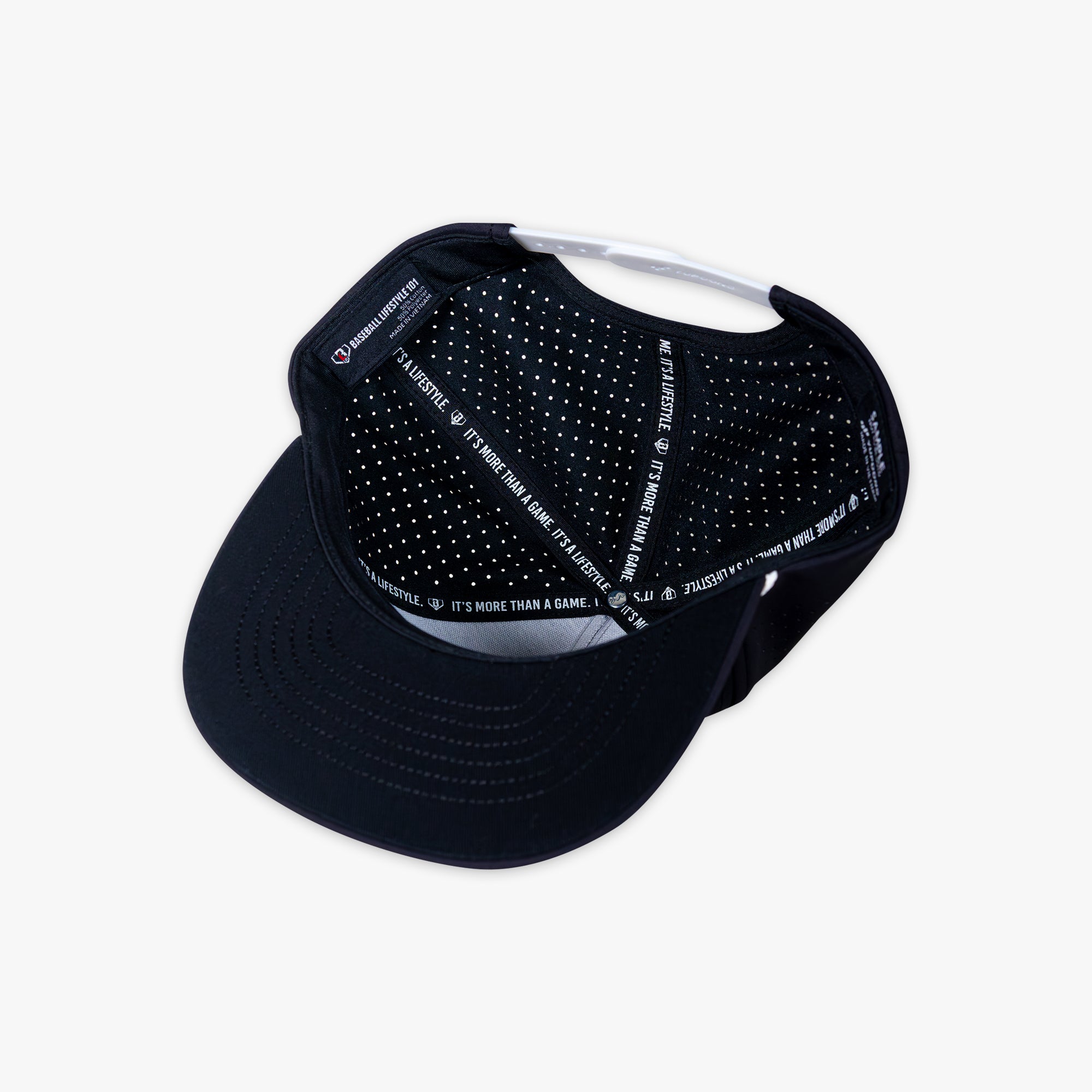 Diamond Tech Snapback Rope Hat - Black/White - Image 2