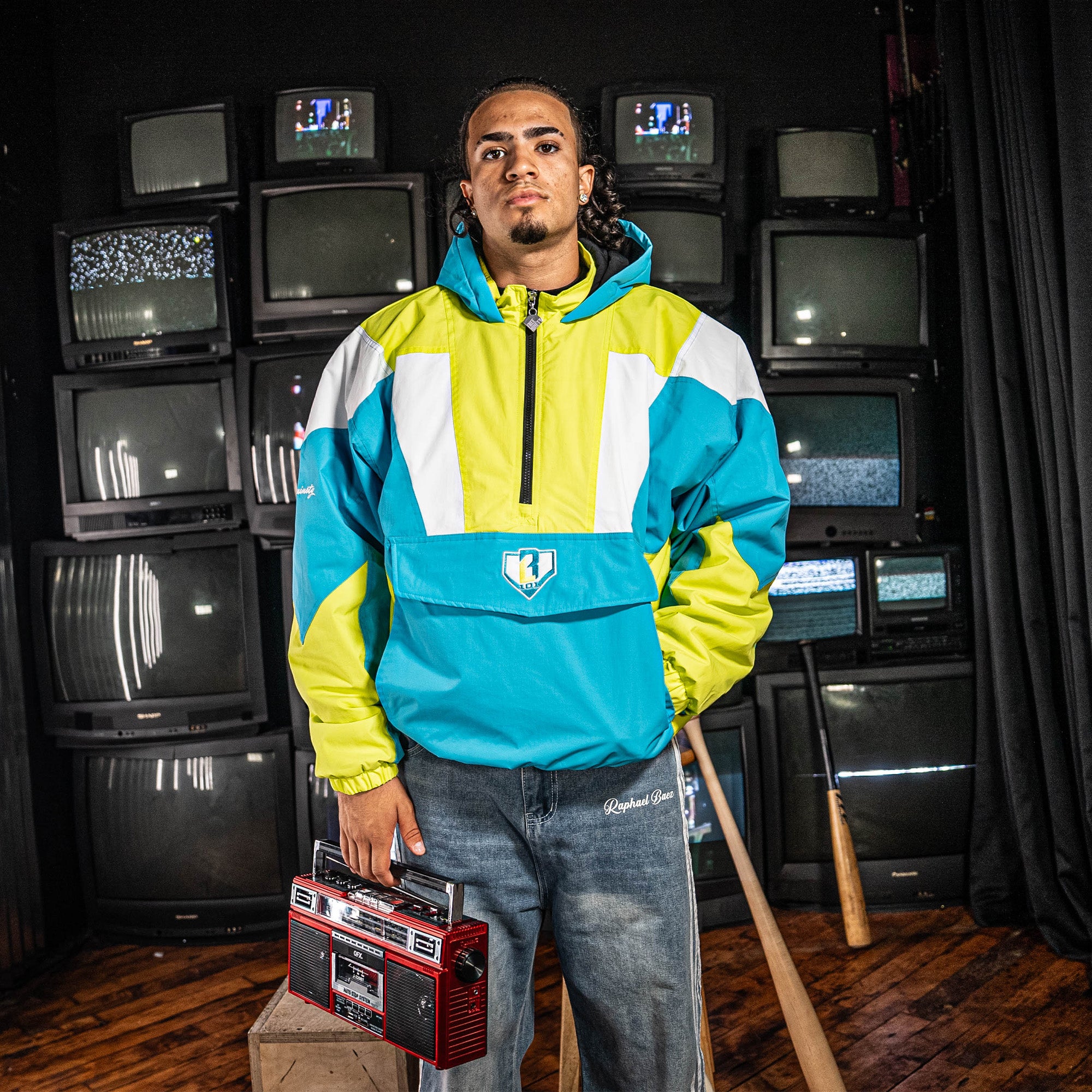 Colorblock Pullover Youth Jacket - Highlighter - Image 3