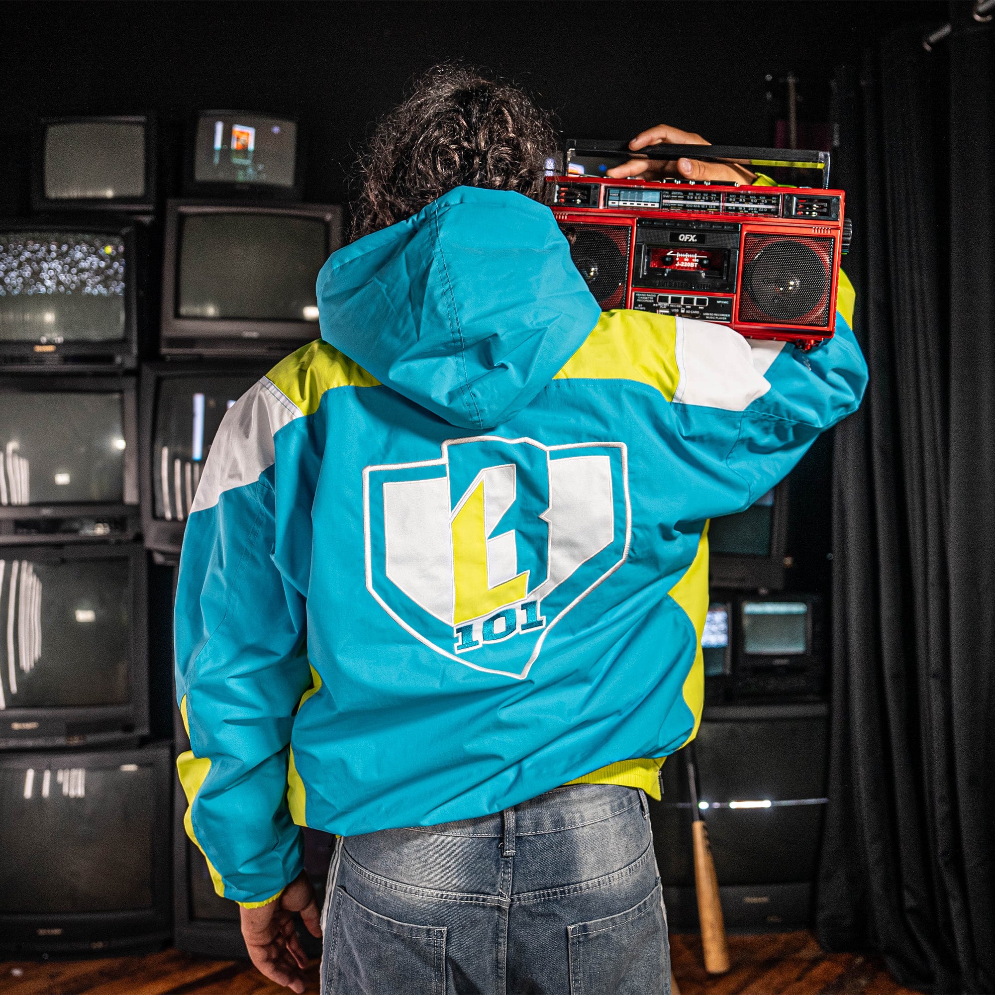 Colorblock Pullover Youth Jacket - Highlighter - Image 4