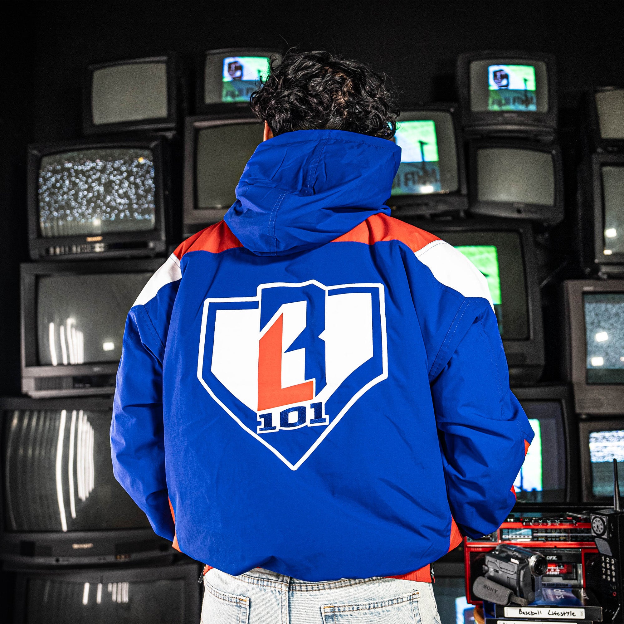 Colorblock Pullover Youth Jacket - Red/White/Blue - Image 4