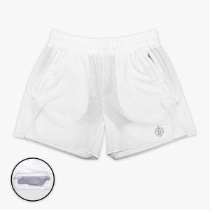 Diamond Tech Youth Shorts with Liner - White
